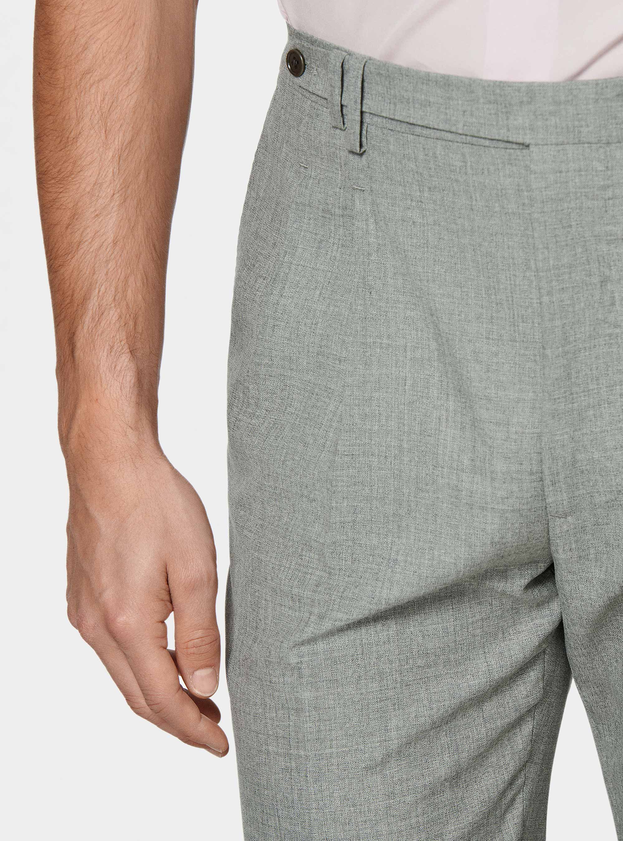 Pantaloni doppia pince in pura lana Vitale Barberis Canonico, GRIGIO CHIARO MELANGE