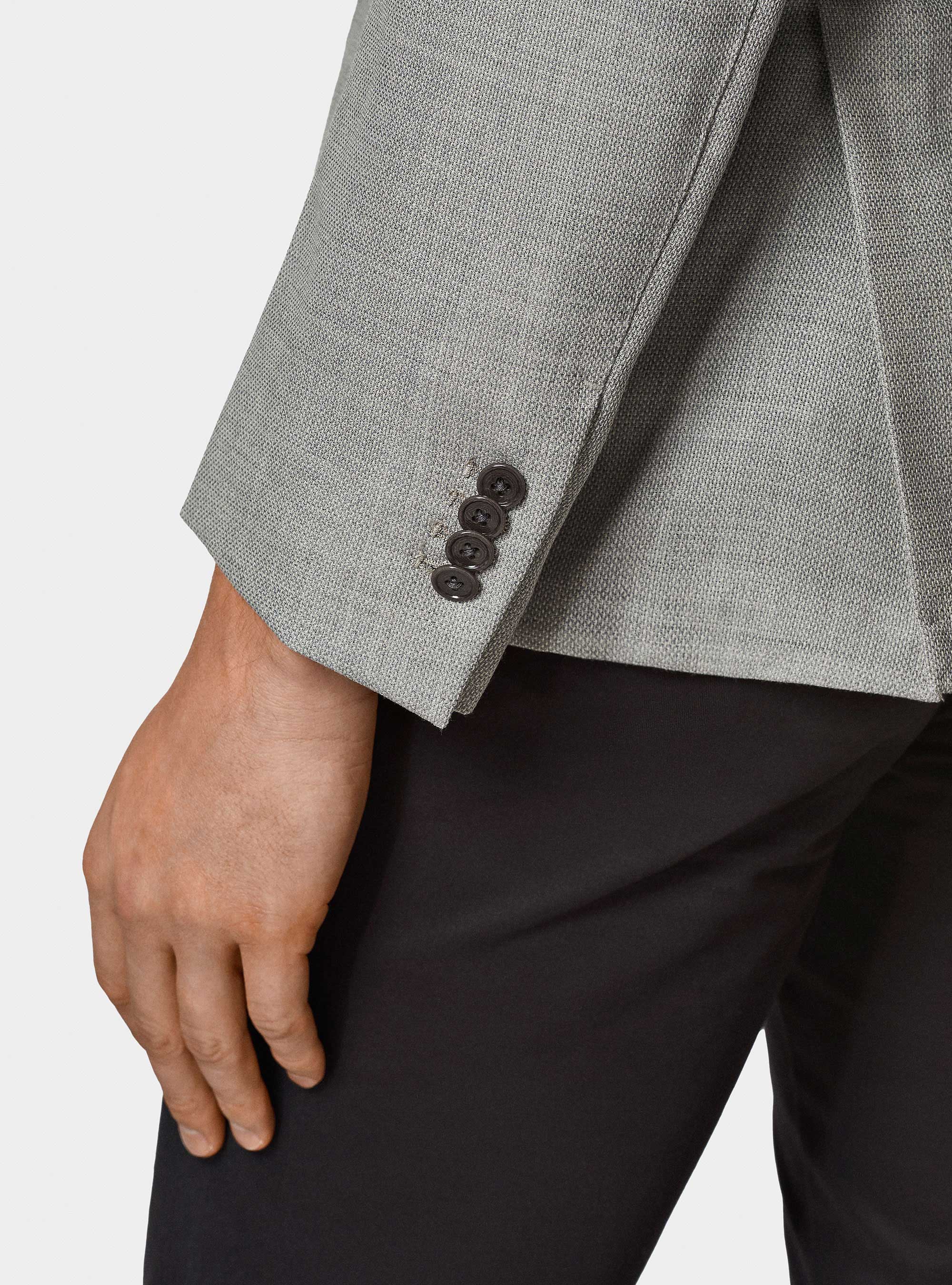 Micro-textured pure wool blazer, GREY