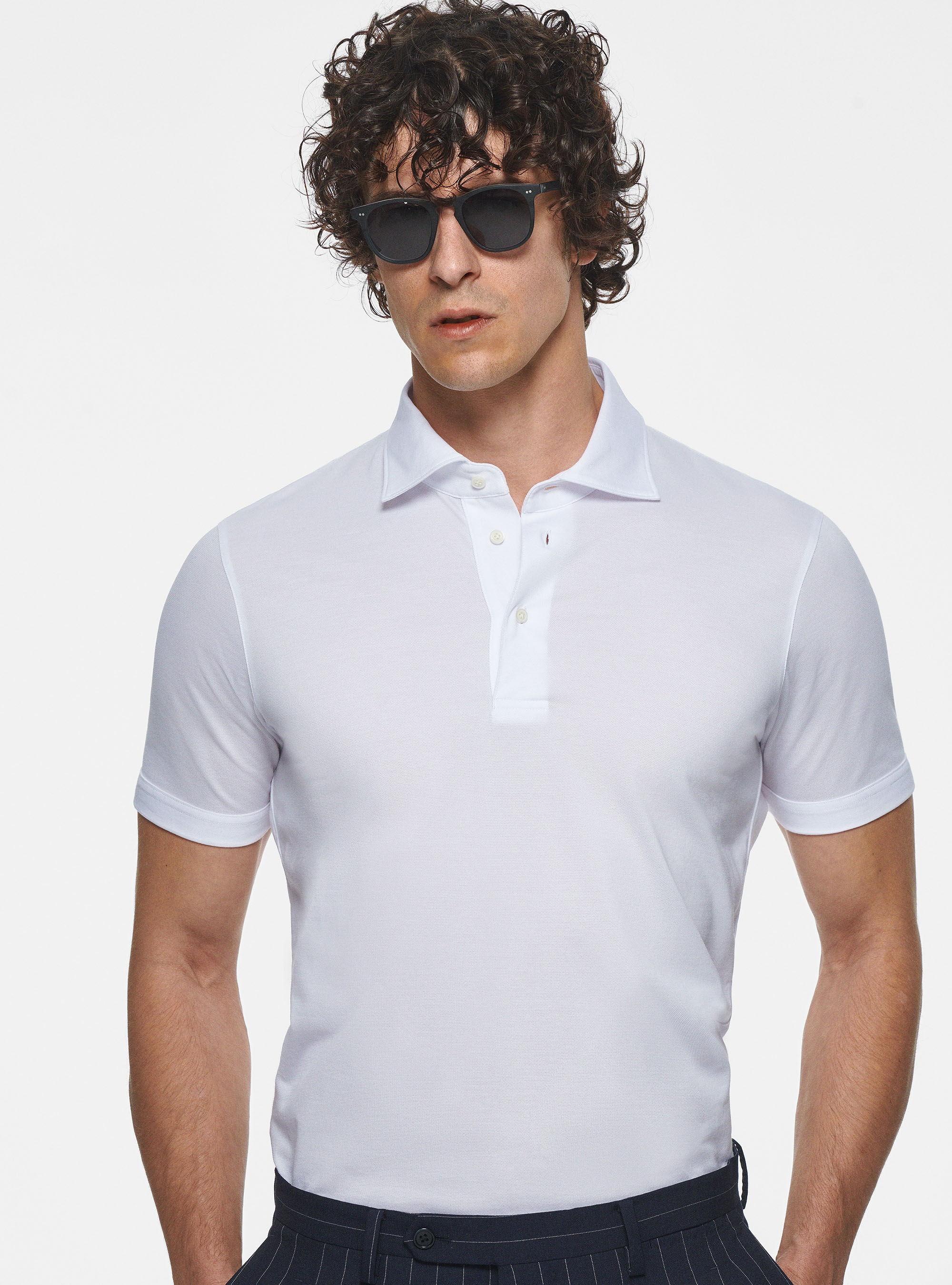 Piqué polo shirt in COOLMAX fabric, WHITE