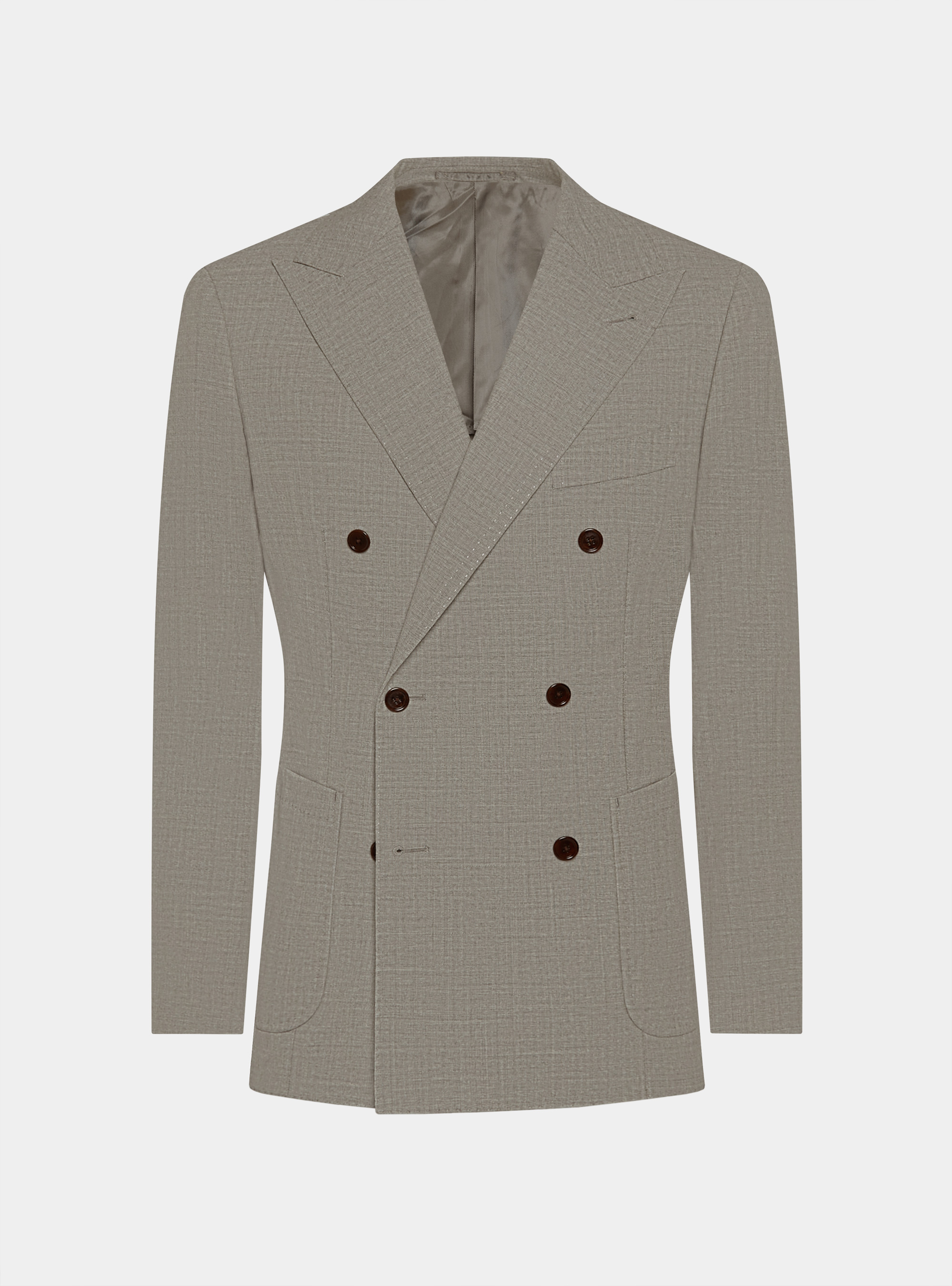 Zweireihige Jacke aus reiner Wolle von Vitale Barberis Canonico, ECRU 0560C