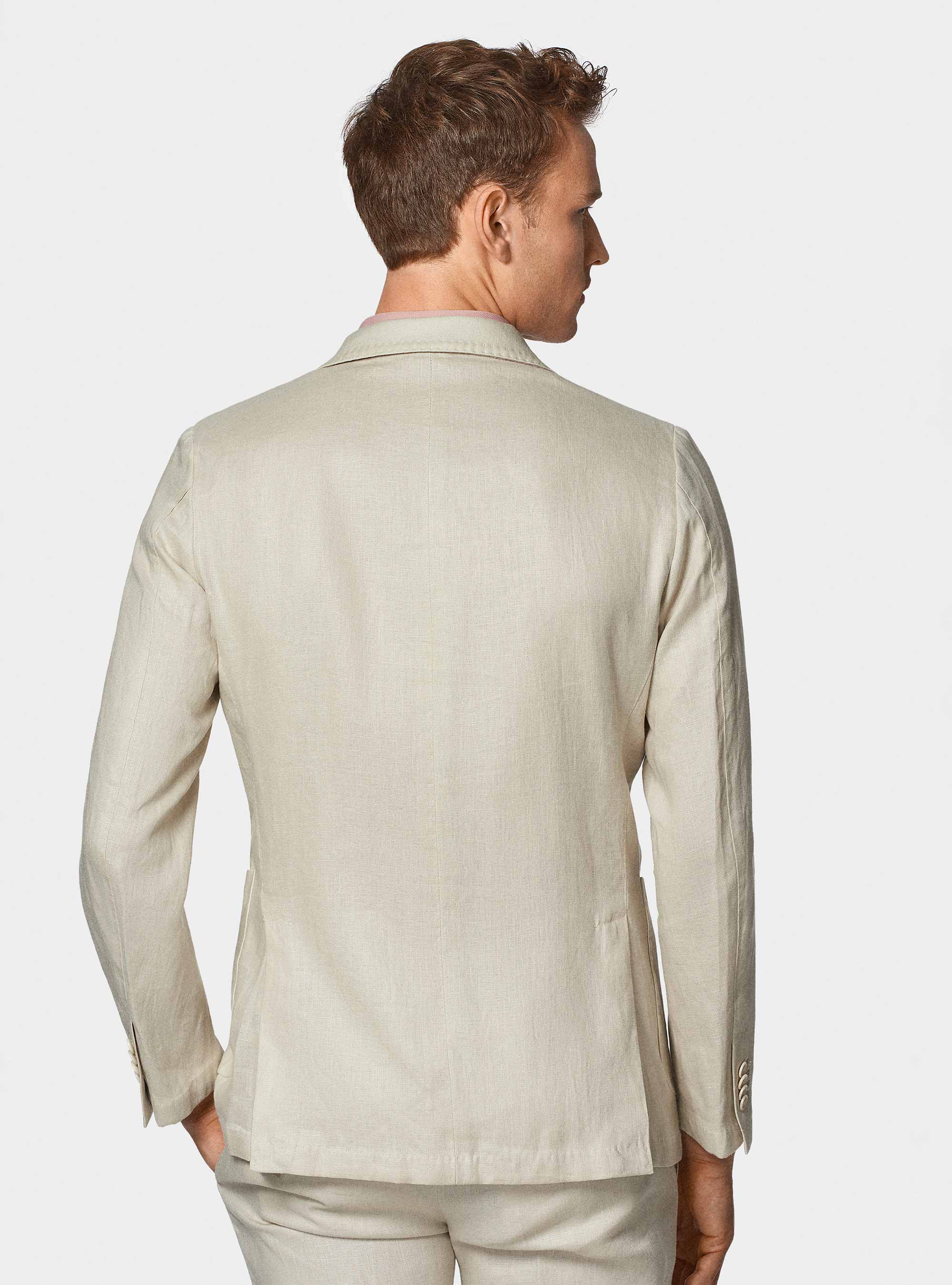 Pure linen suit blazer, ECRU