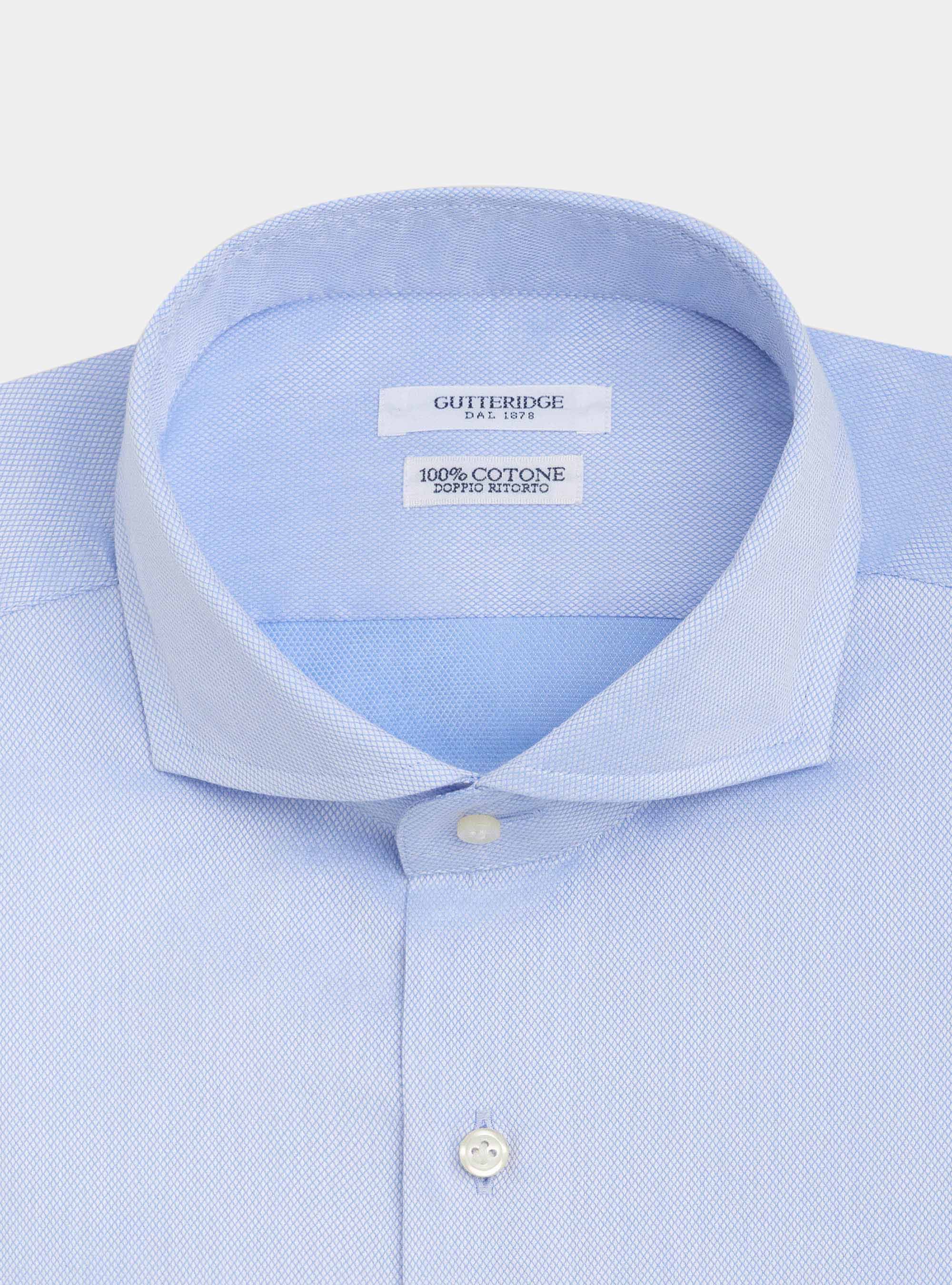 French collar shirt in stretch woven cotton