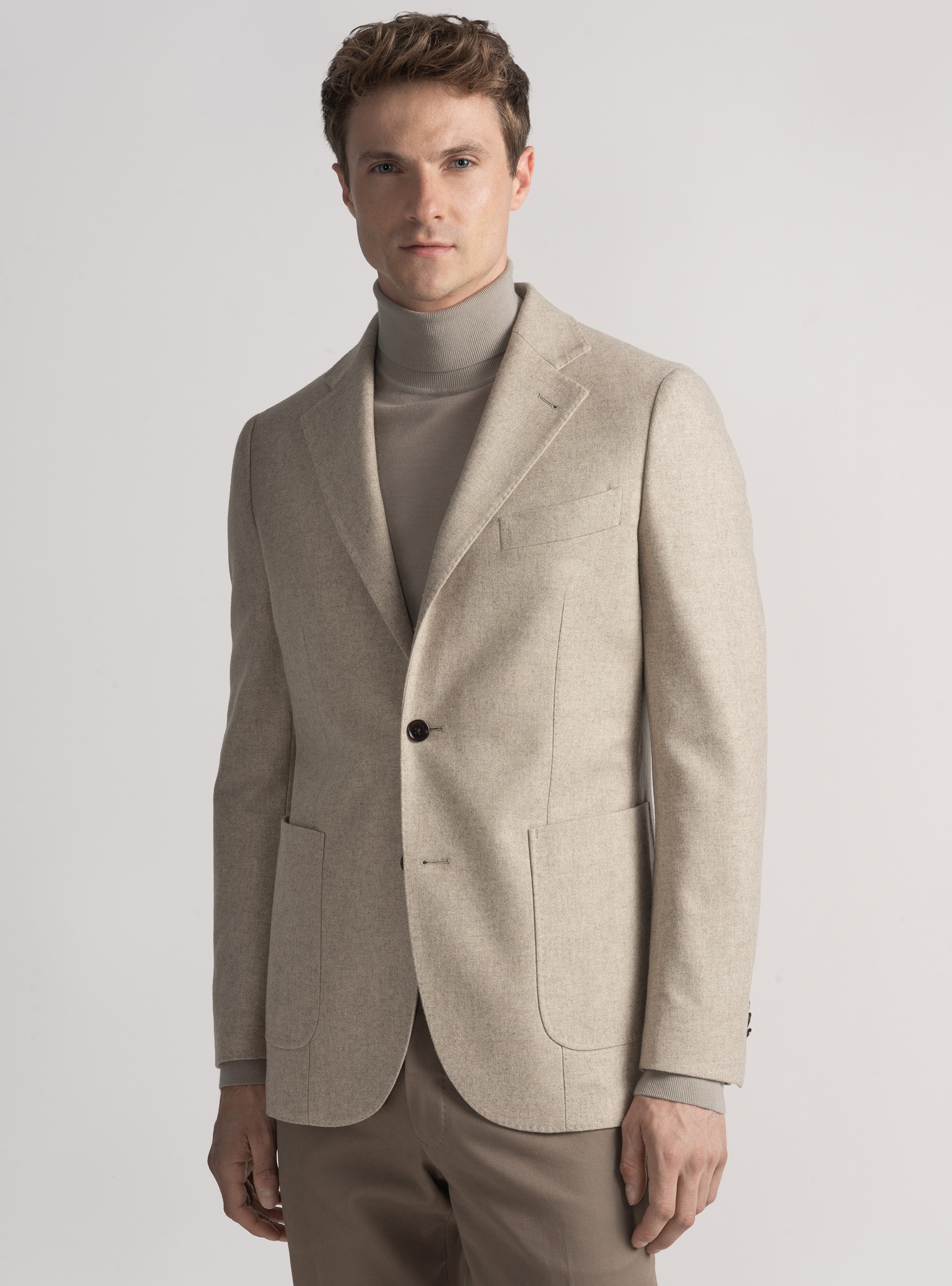 Americana de franela en mezcla de lana, ARENA