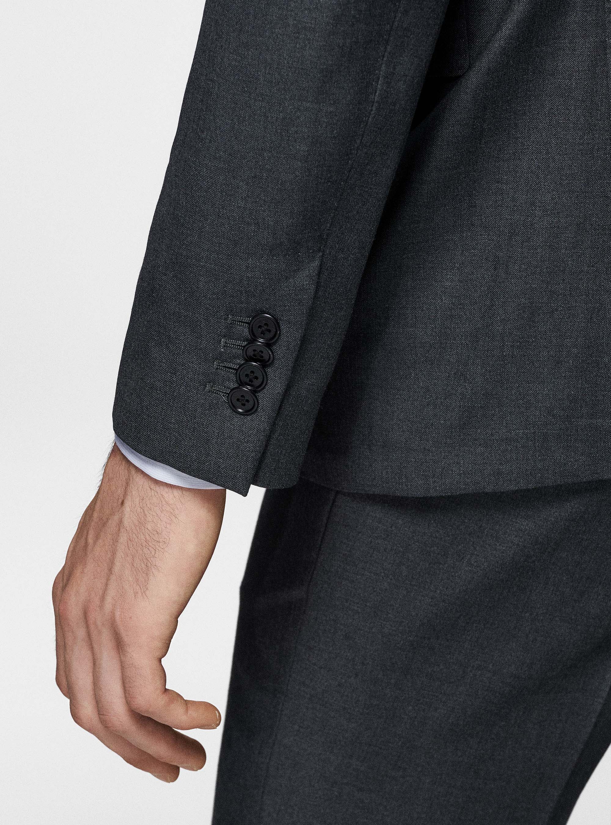 Giacca in pura lana superfine 110's, ASFALTO