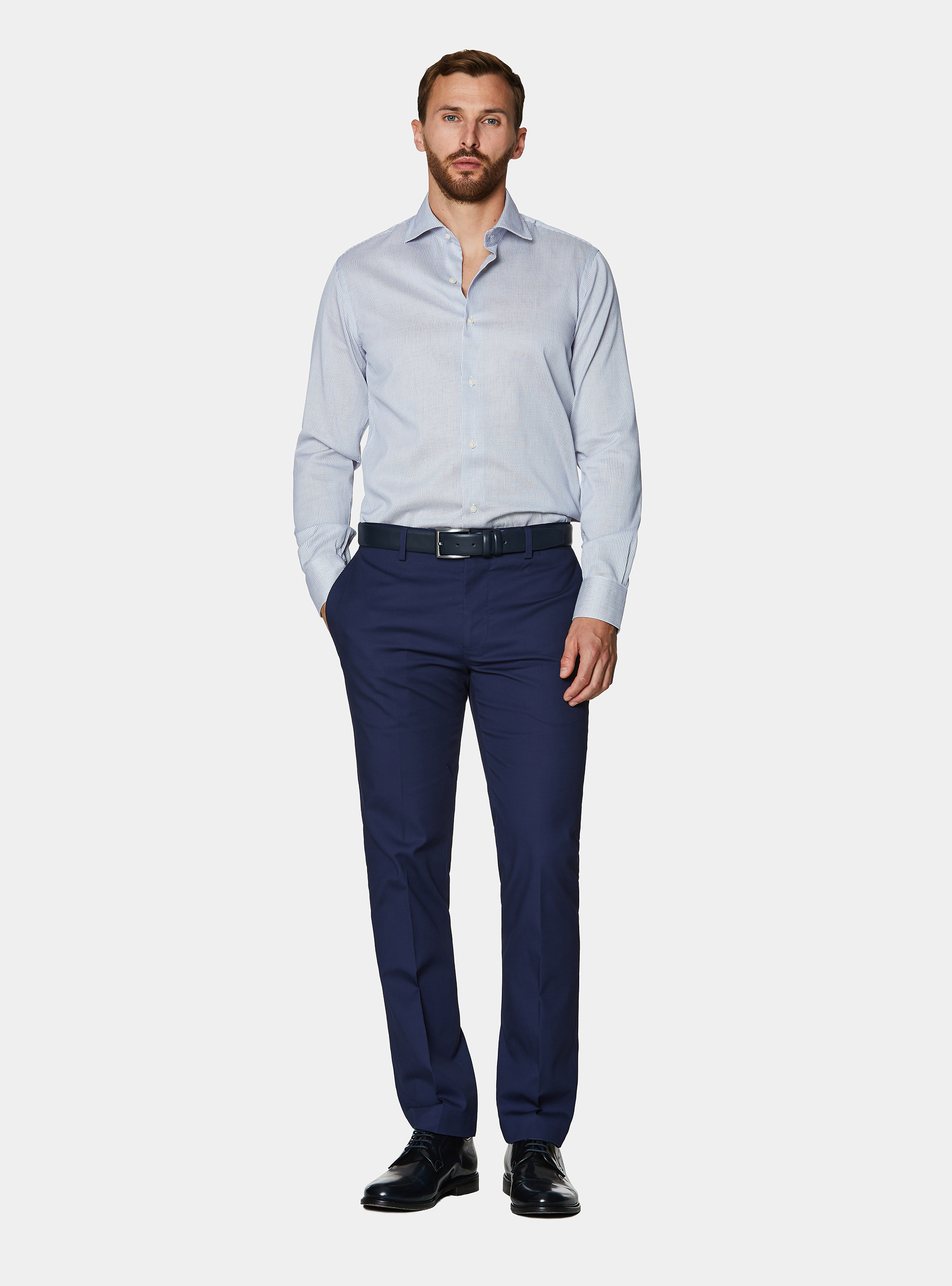 Cotton suit trousers, BLUE
