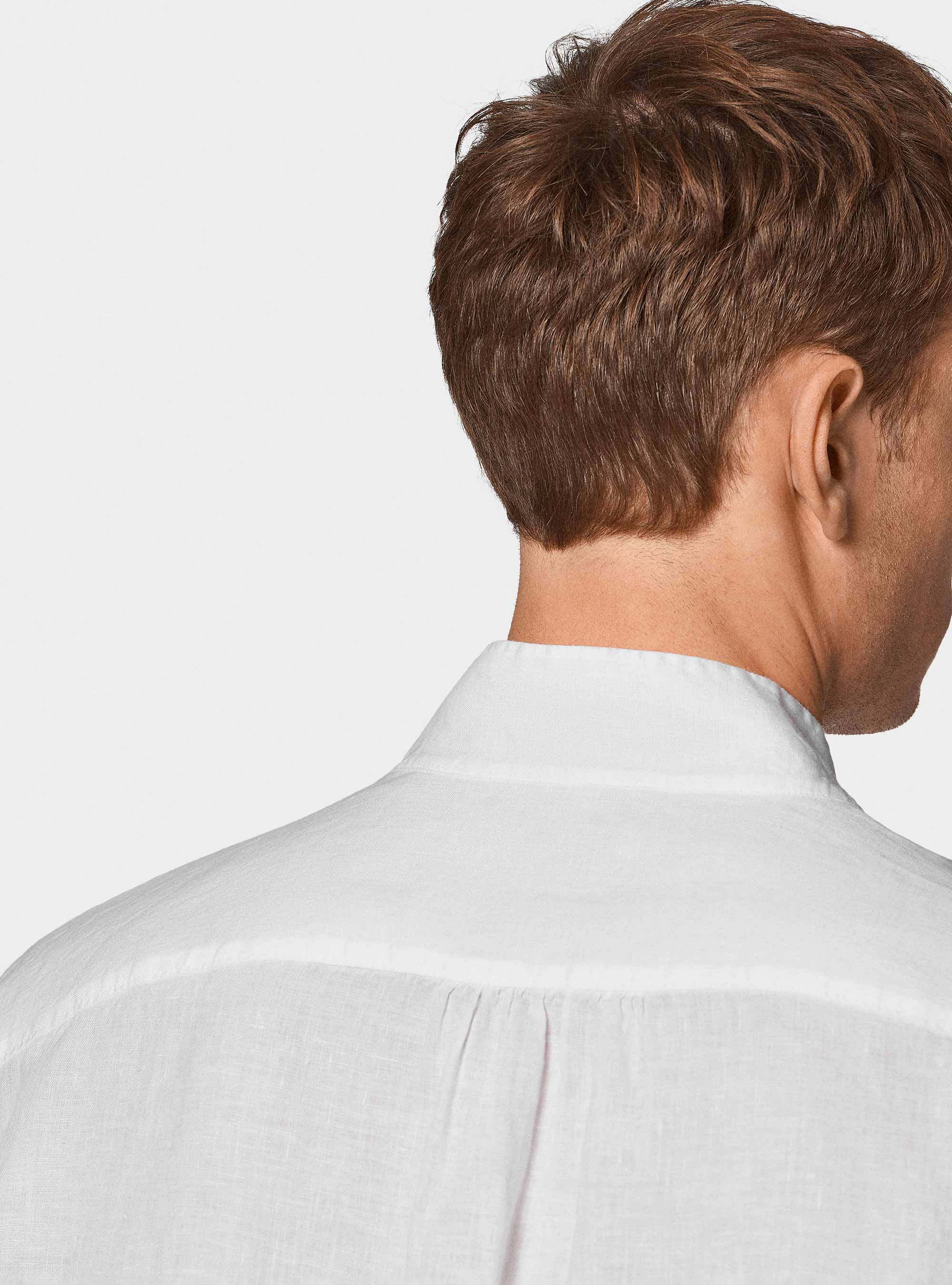 Korean shirt in pure linen, WHITE