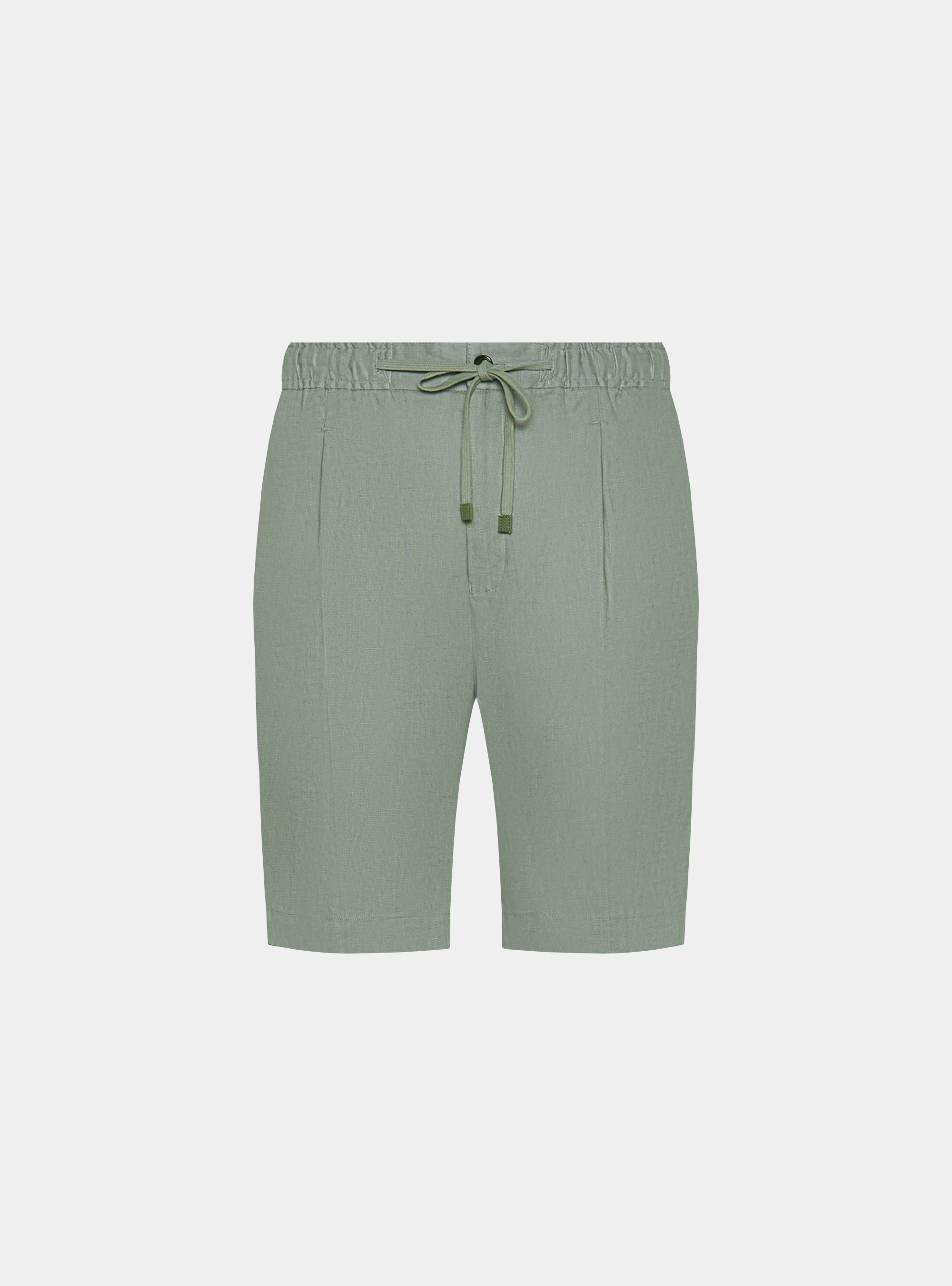 Bermuda in puro lino con elastico, SALVIA 0602C
