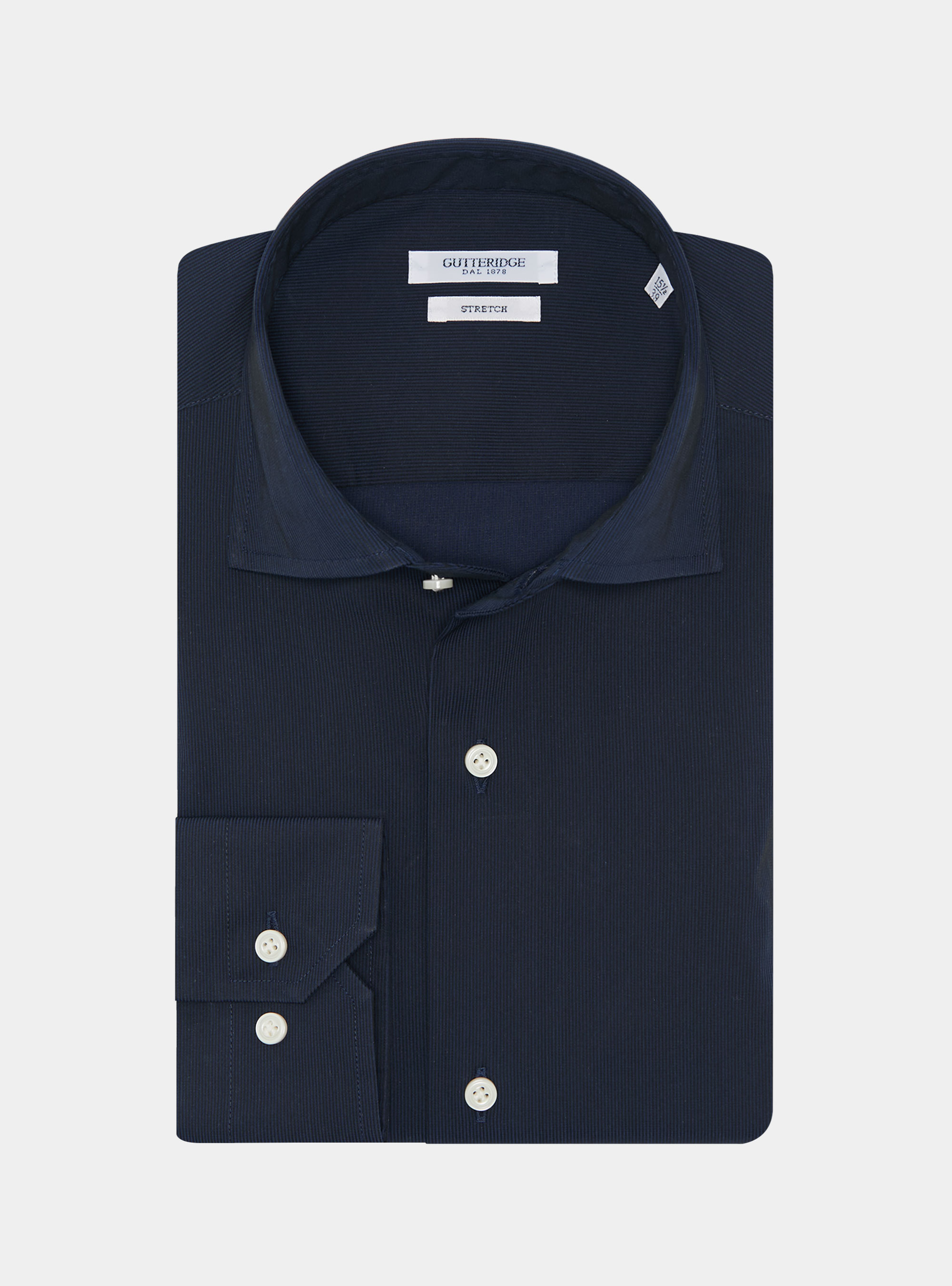 Camisa de piqu&eacute; de algod&oacute;n el&aacute;stico, AZUL MARINO