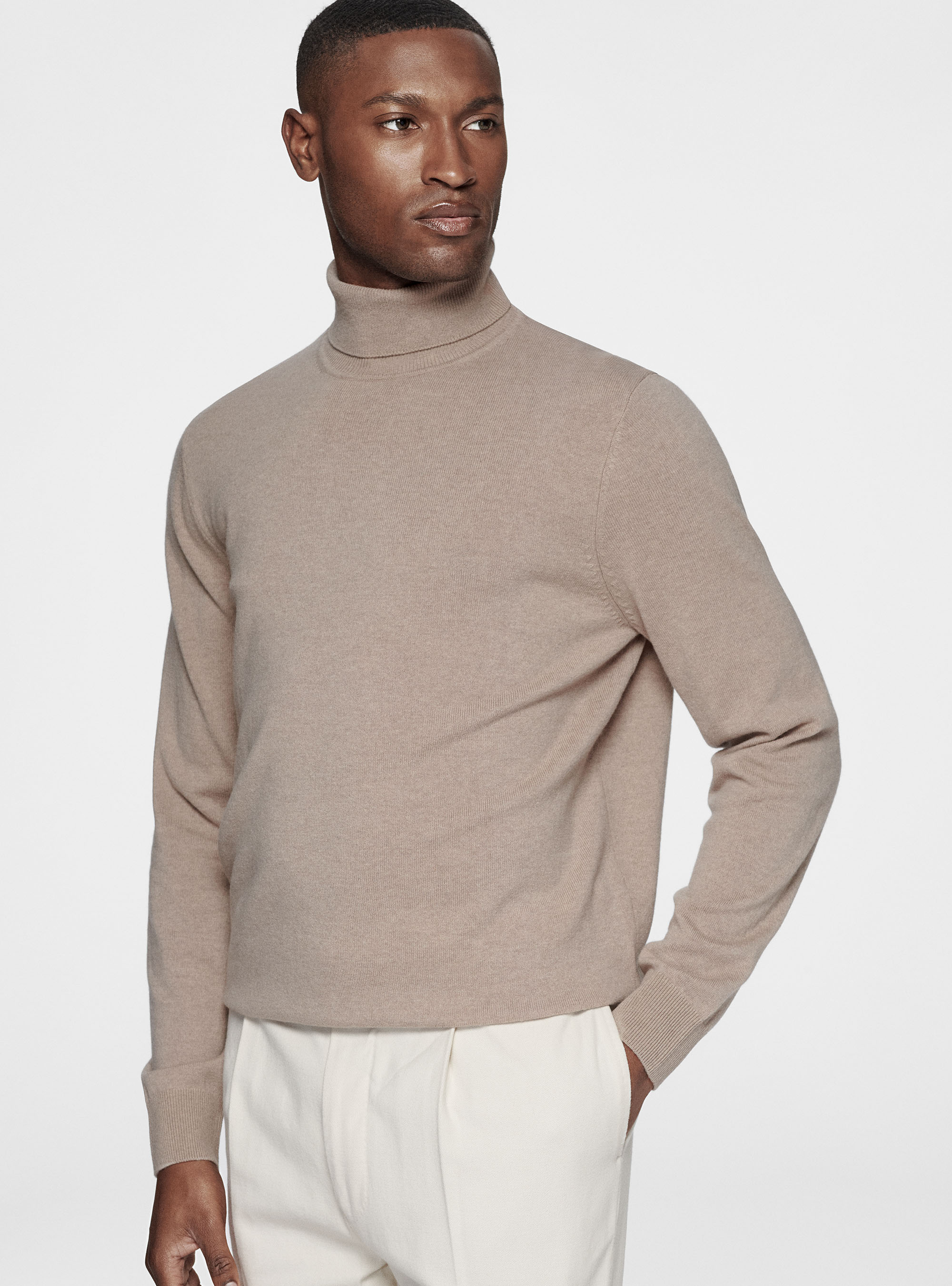 Khaki Cashseta Turtleneck FW24 31693186 | Zegna US