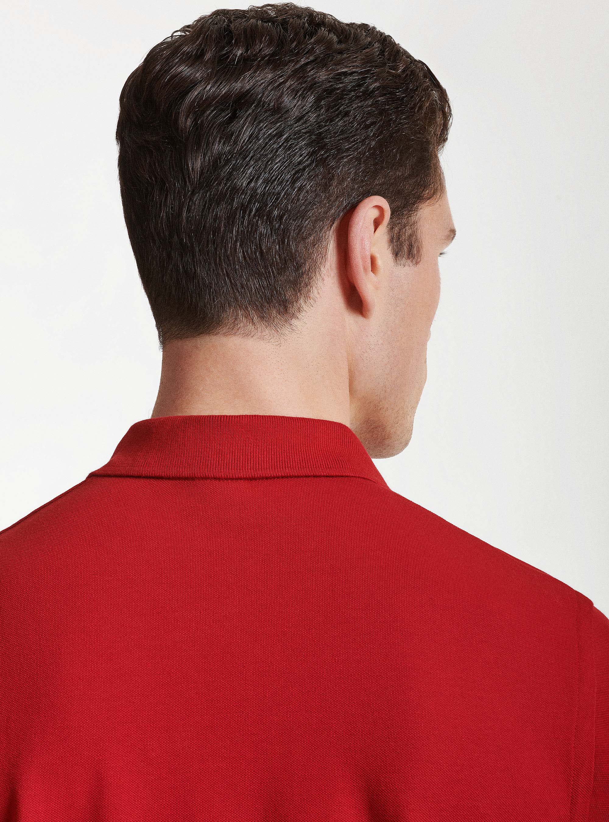 Polo en piqu&eacute; avec broderie, ROUGE