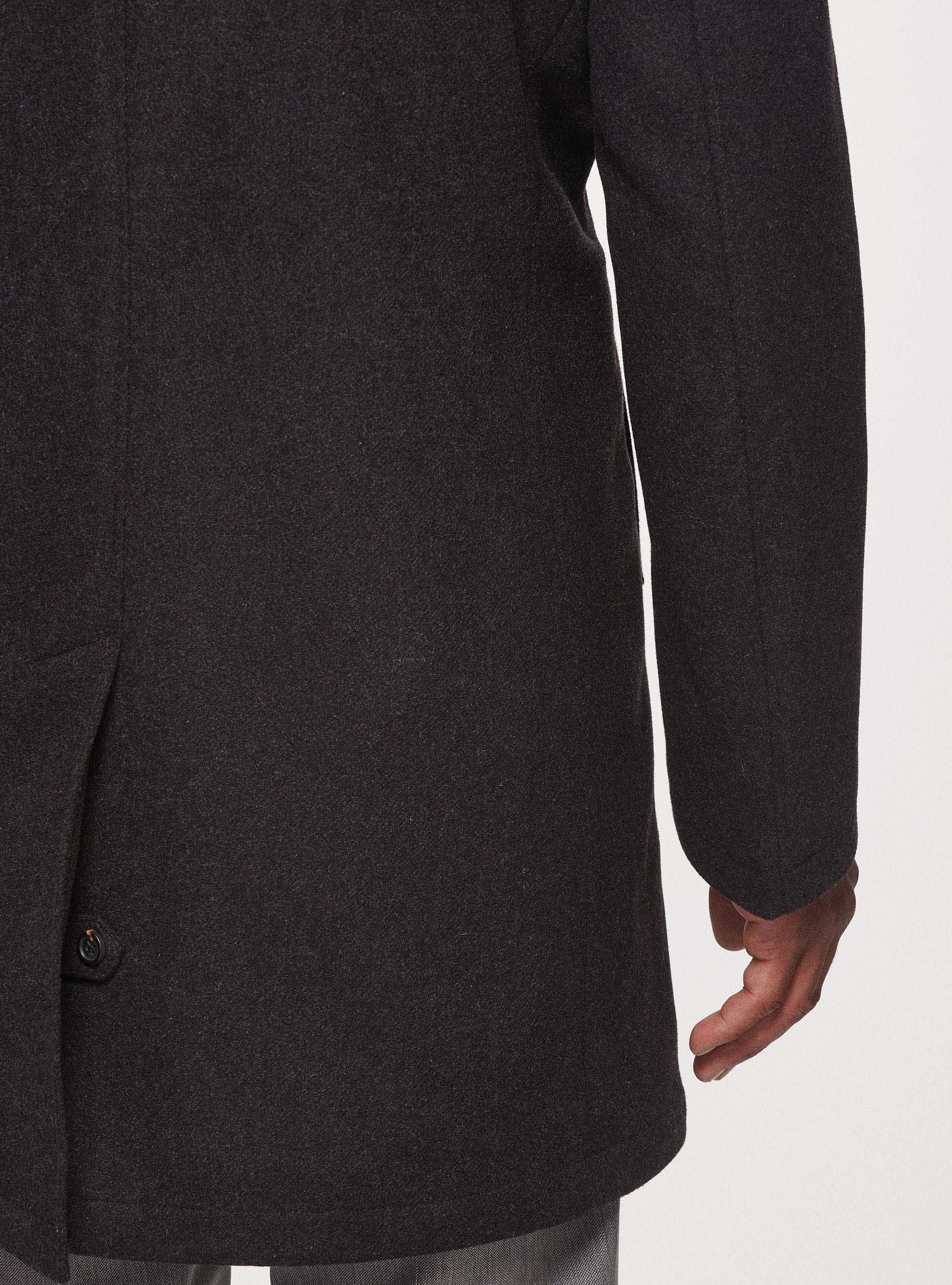 Brown coat in pure wool, BROWN