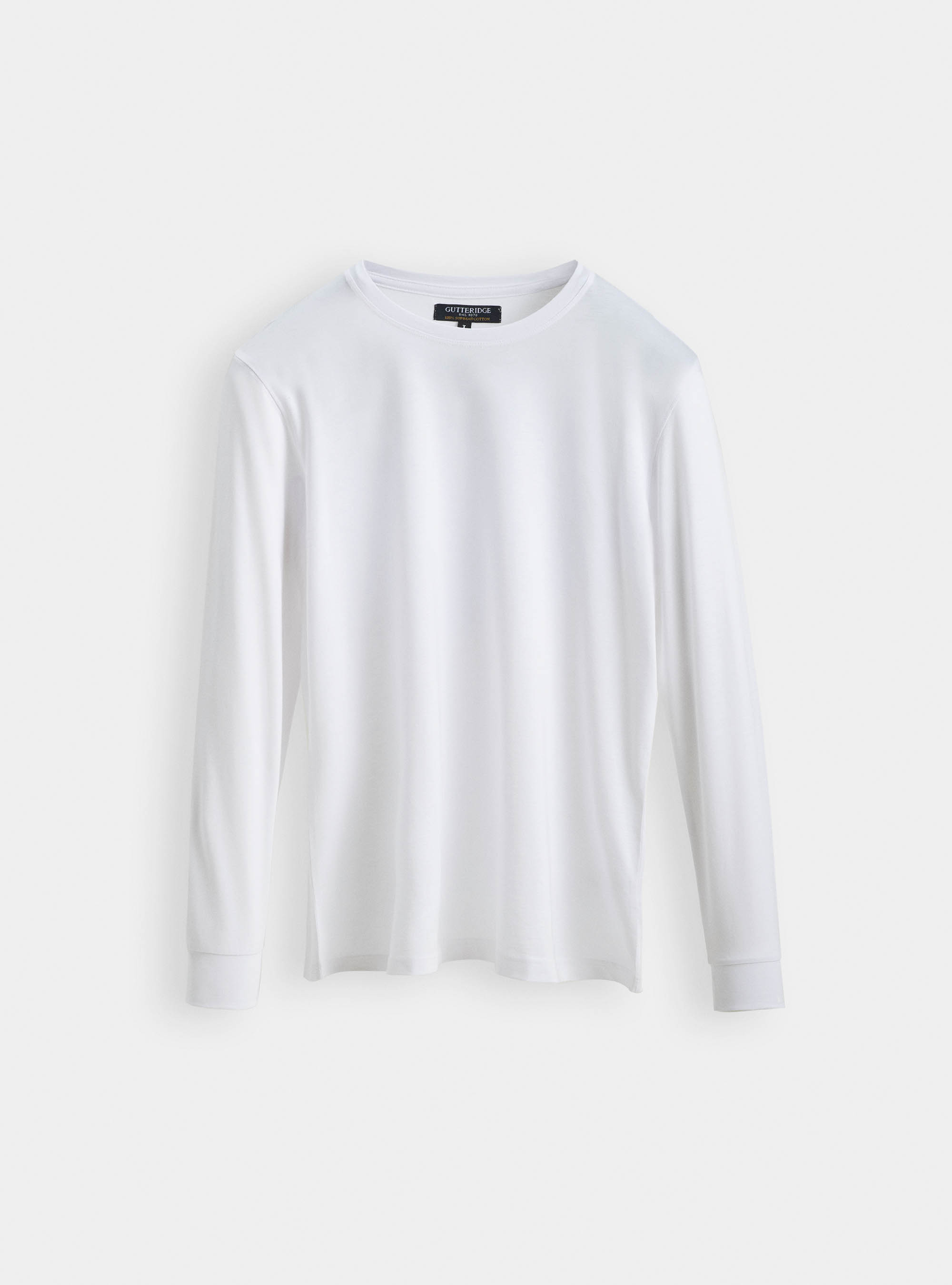 Supima cotton jersey long-sleeved T-shirt, WHITE