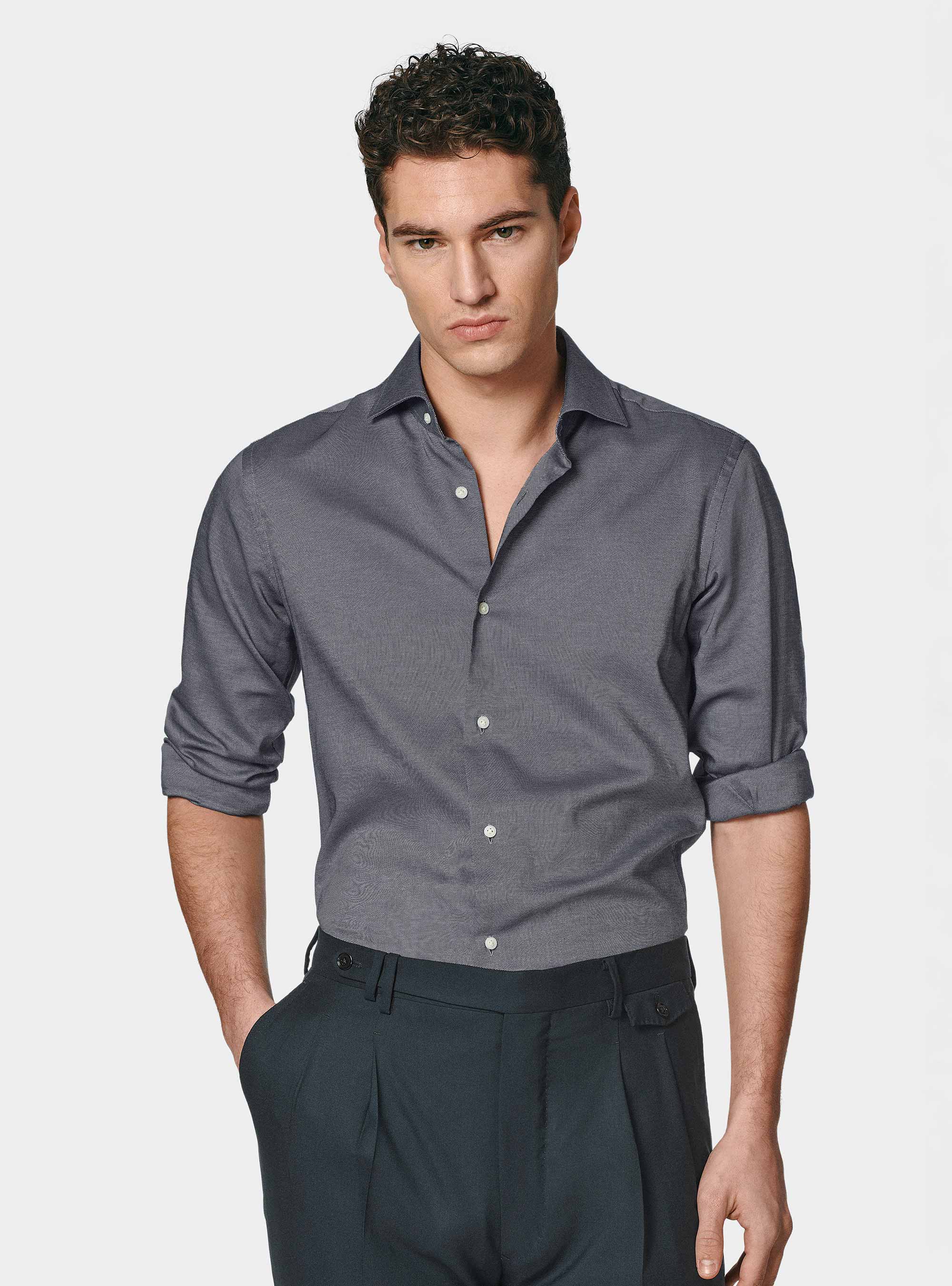 Chemise en coton oxford, BLEU MARINE