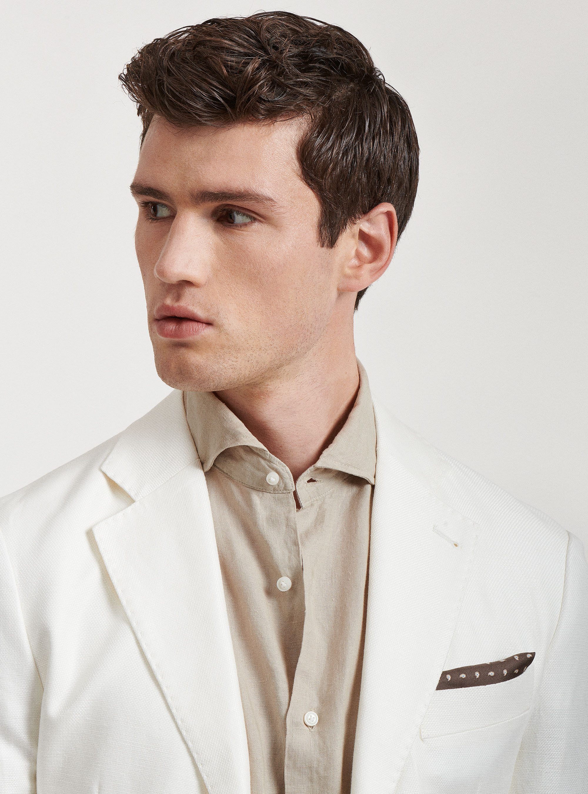 Linen and cotton blazer, WHITE