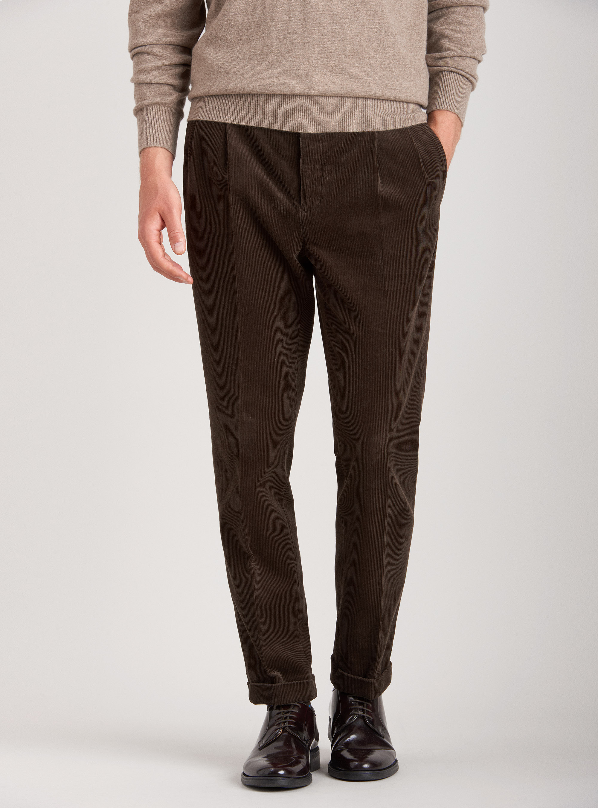 Pantaloni chino in velluto di cotone