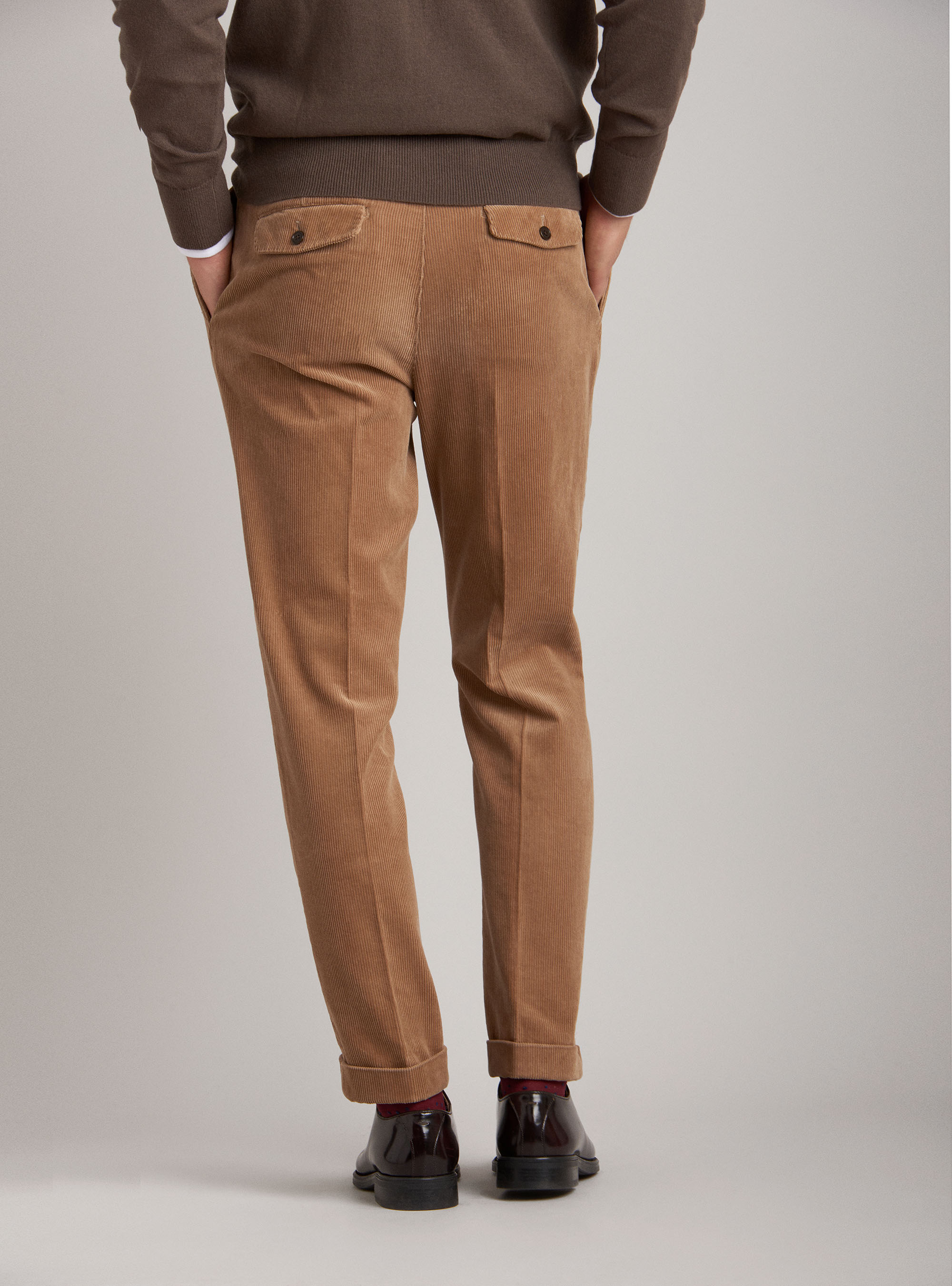 Pantaloni chino in velluto di cotone, SABBIA