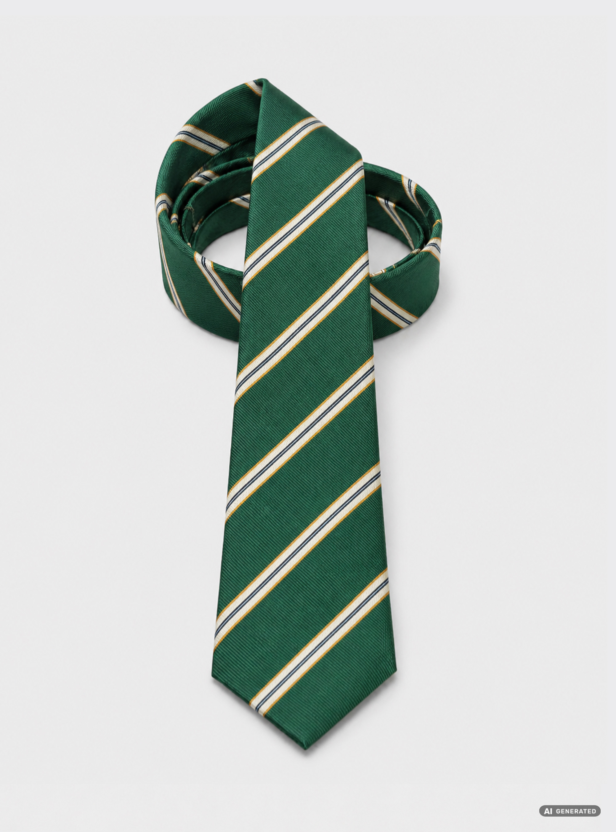 Cravatta in twill di seta rigata, GREEN