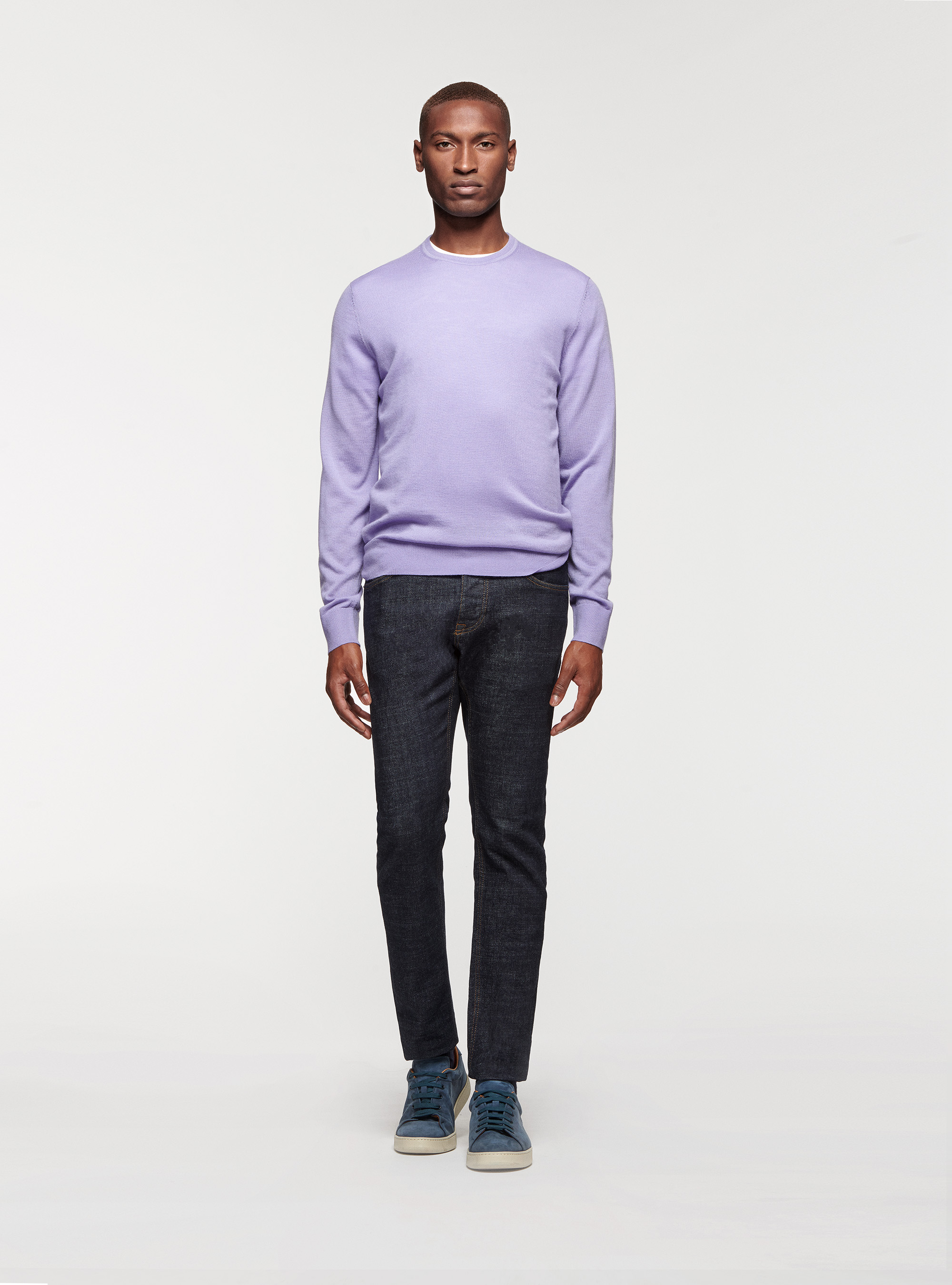 Maglia in pura lana merino, LAVANDA 0465C