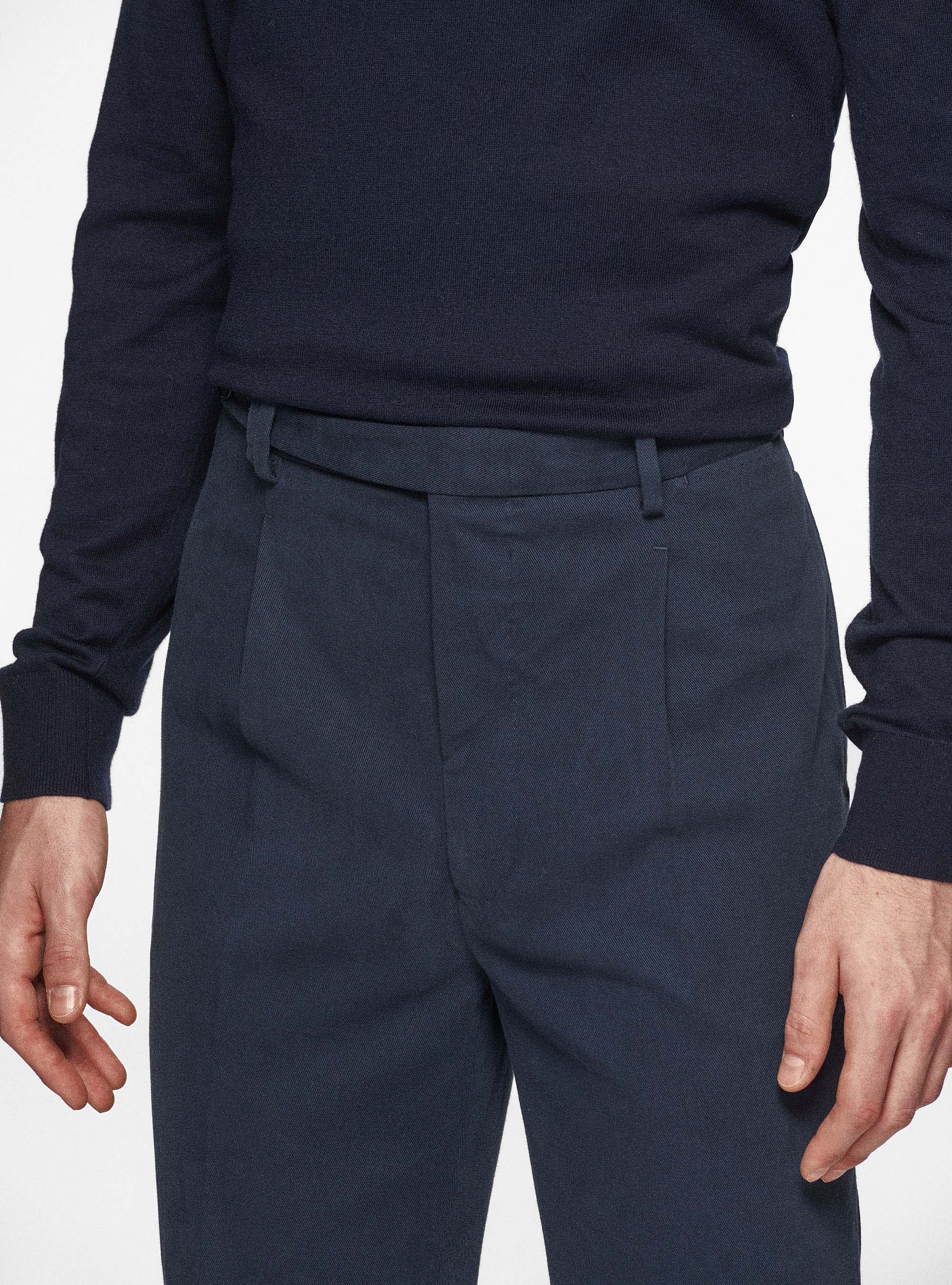 Abn&auml;herhose aus Baumwolle und Kaschmir-Twill, NAVY 0218C