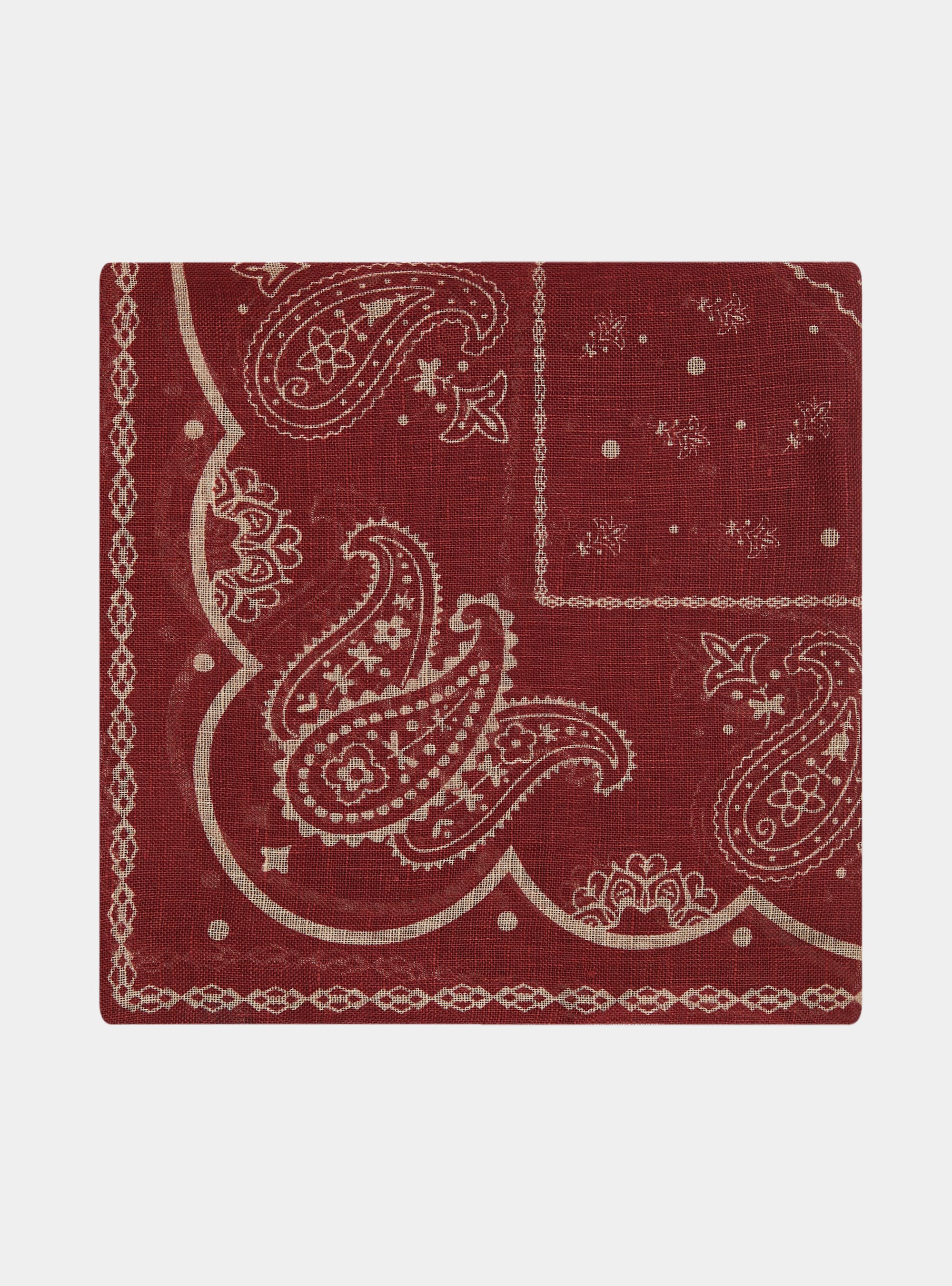 Foulard paisley de lino estampado, BURDEOS