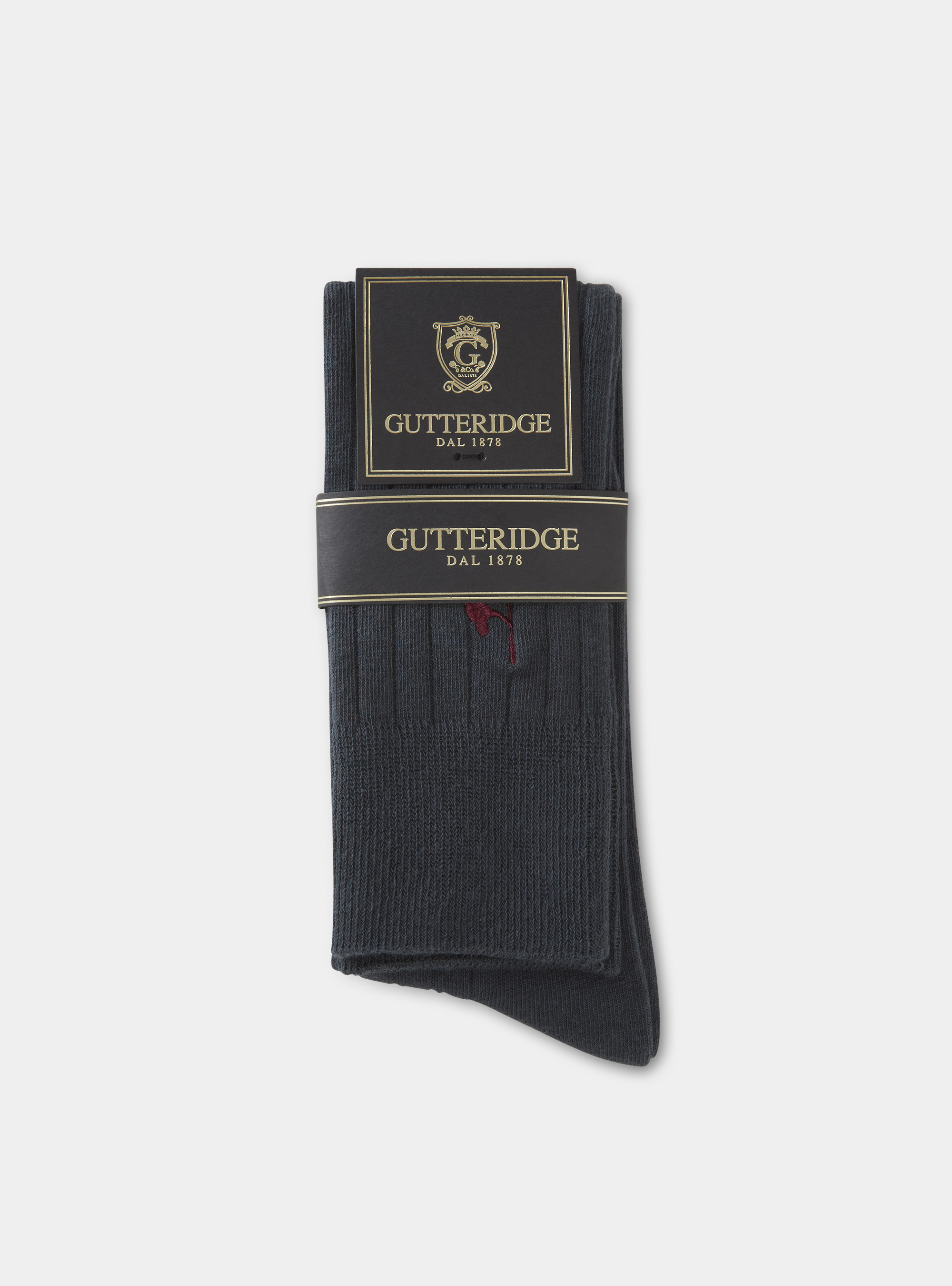 Calze in misto cotone a coste, ASFALTO