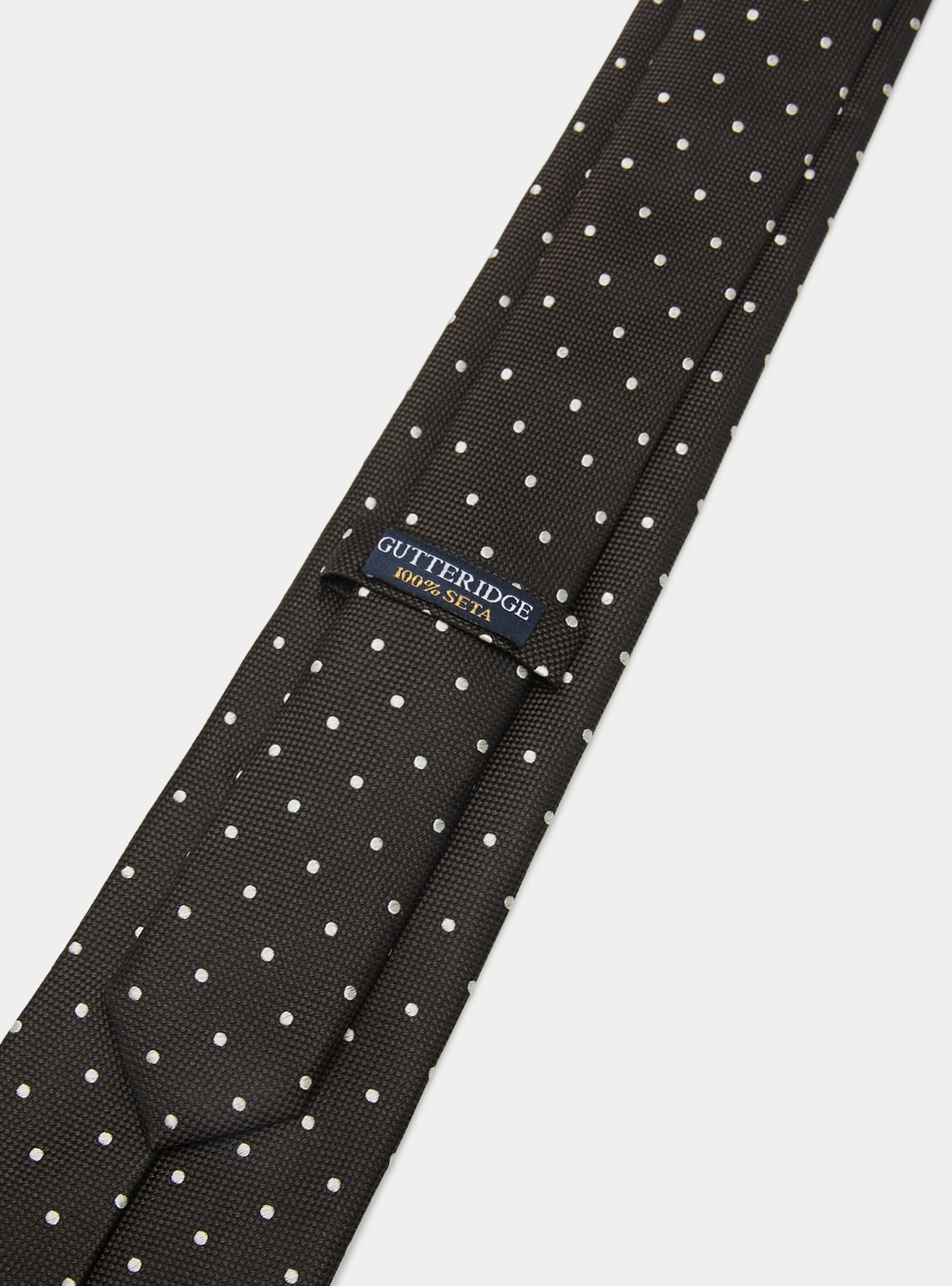 Polka Dot Silk Tie, BROWN/ECRU B093