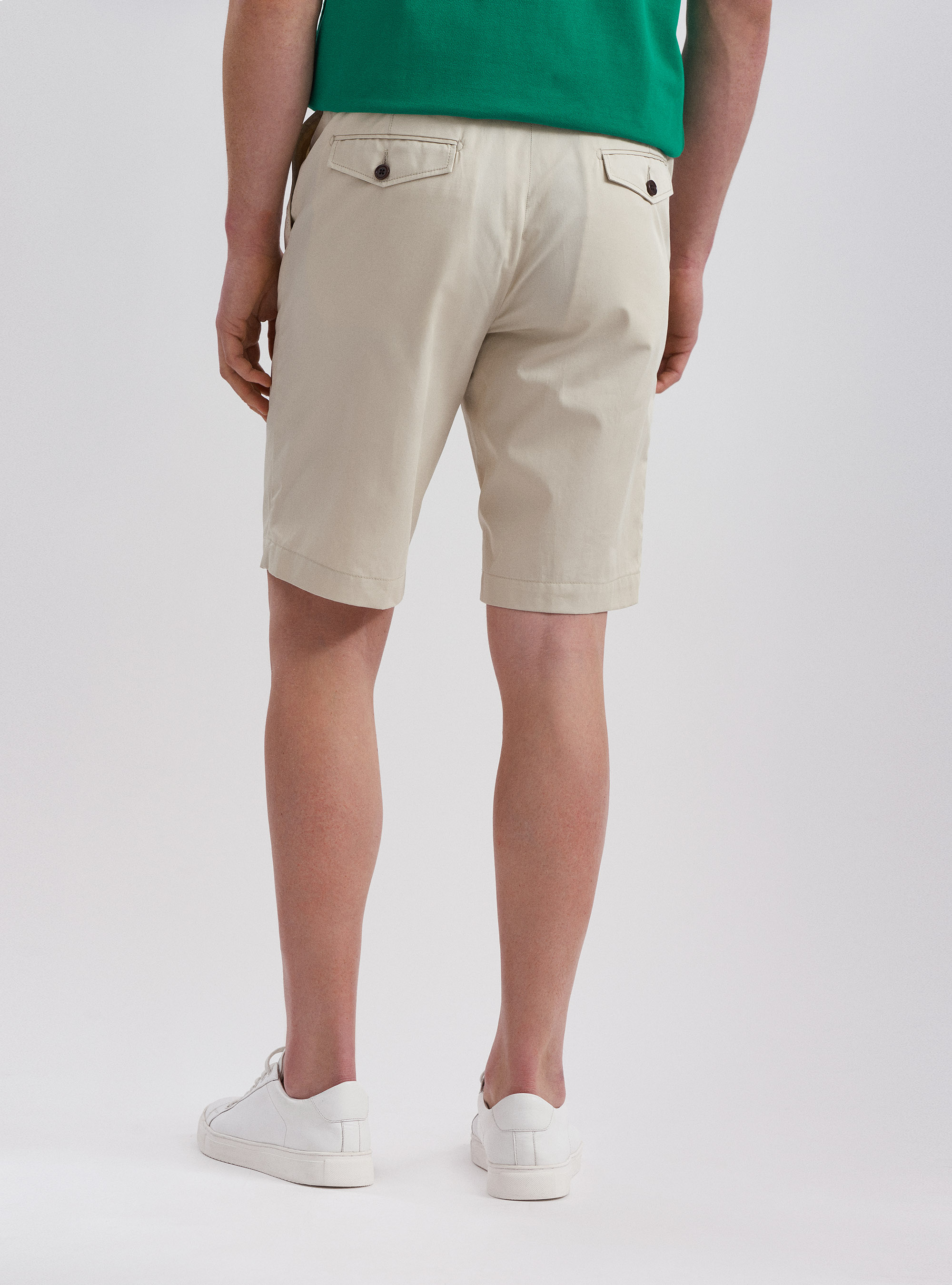 Bermuda in twill di cotone leggero, ECRU