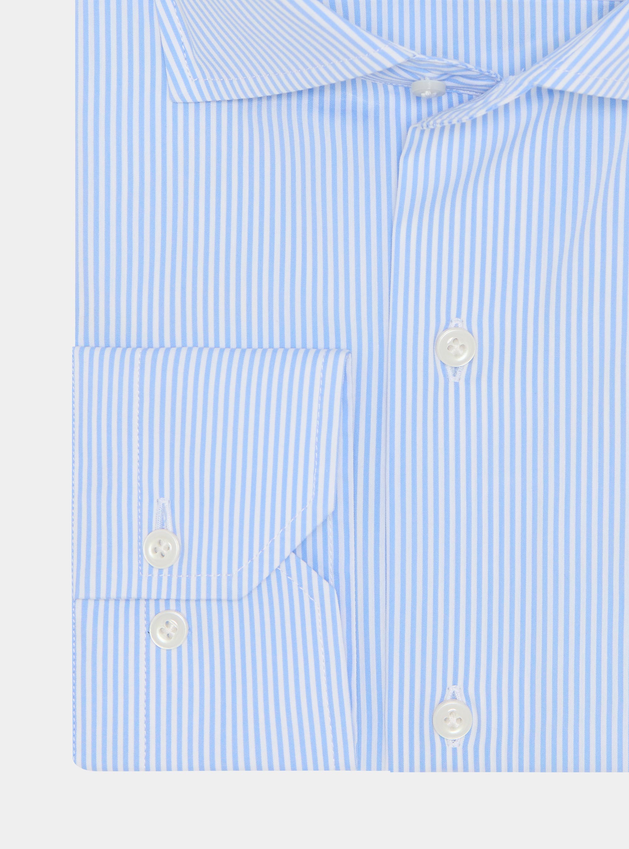 Striped cotton poplin stretch shirt, LIGHT BLUE