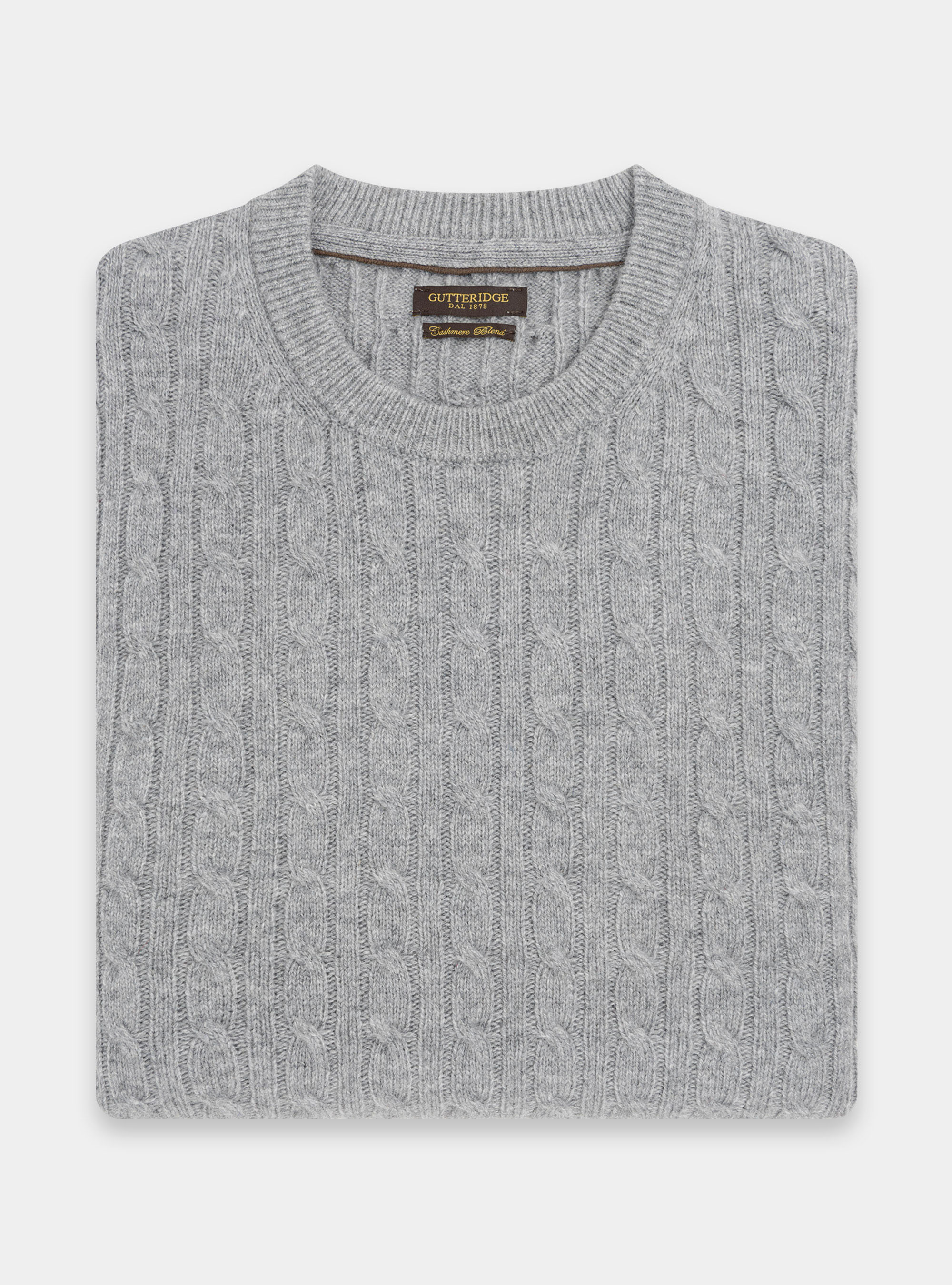 Braided lambswool sweater, GRIGIO MELANGE 0151C