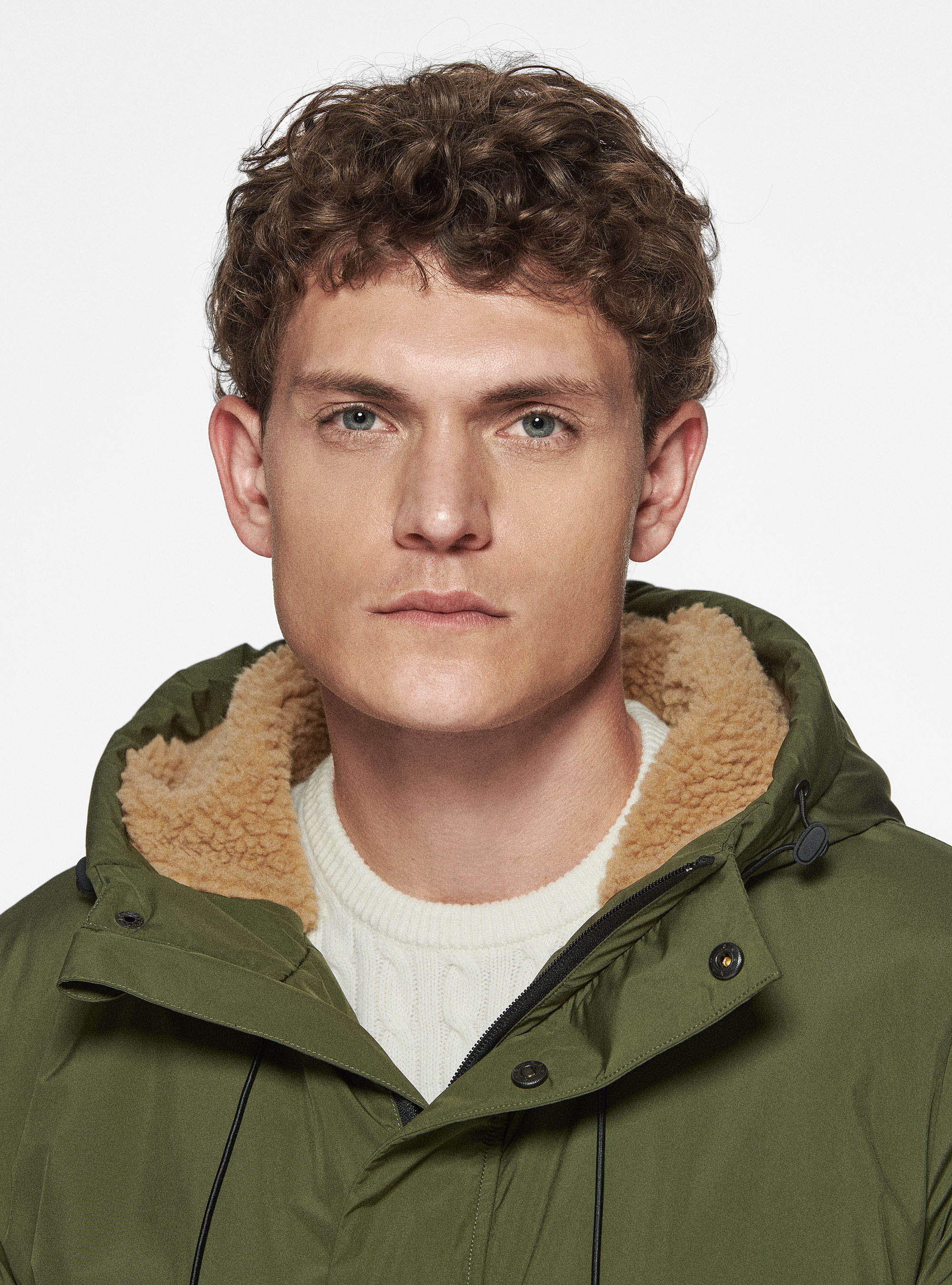 Parka tecnico con pelliccia sintetica, MILITARE 0609C