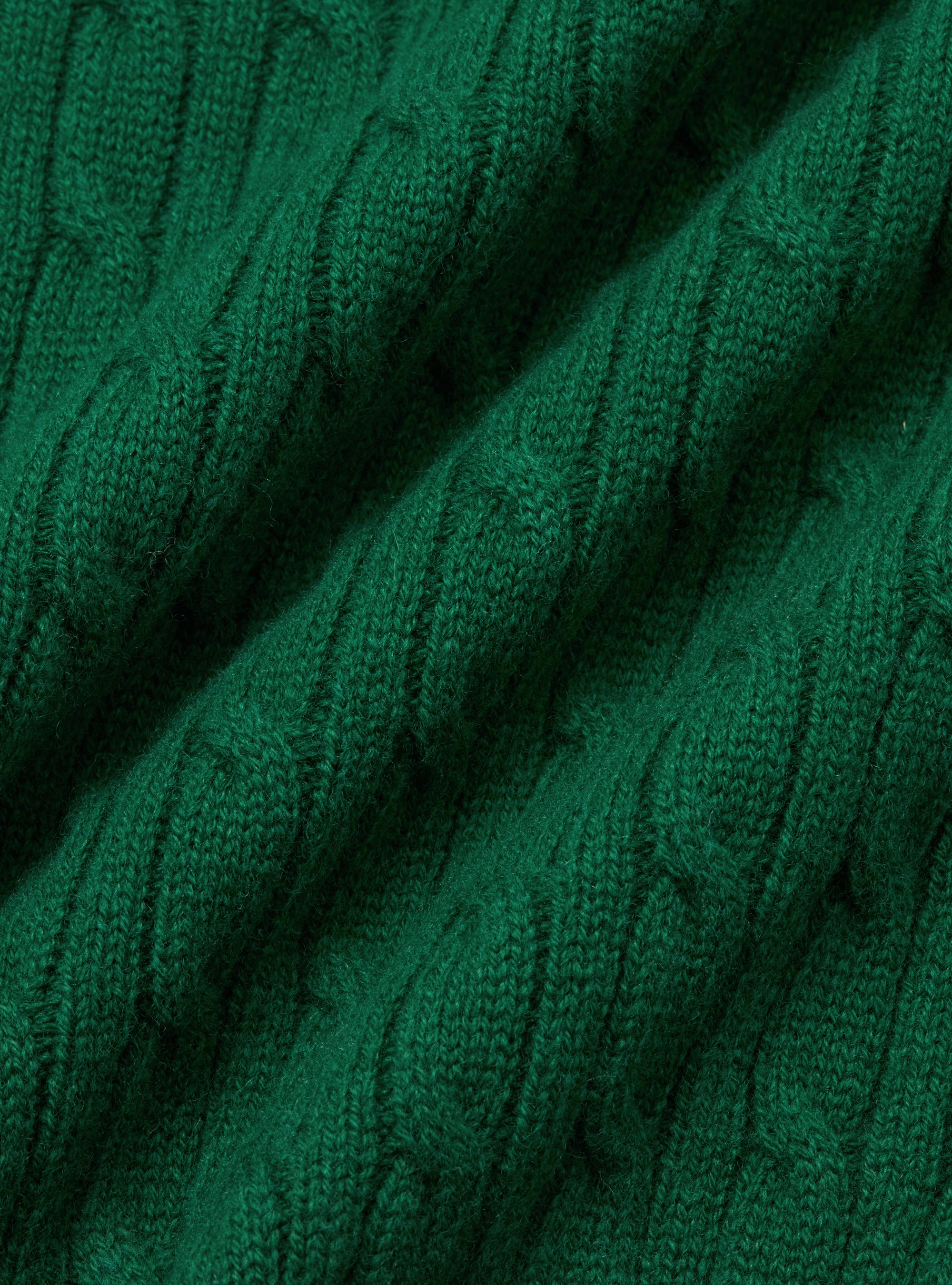 Merino wool V-neck sweater with braid, GREEN
