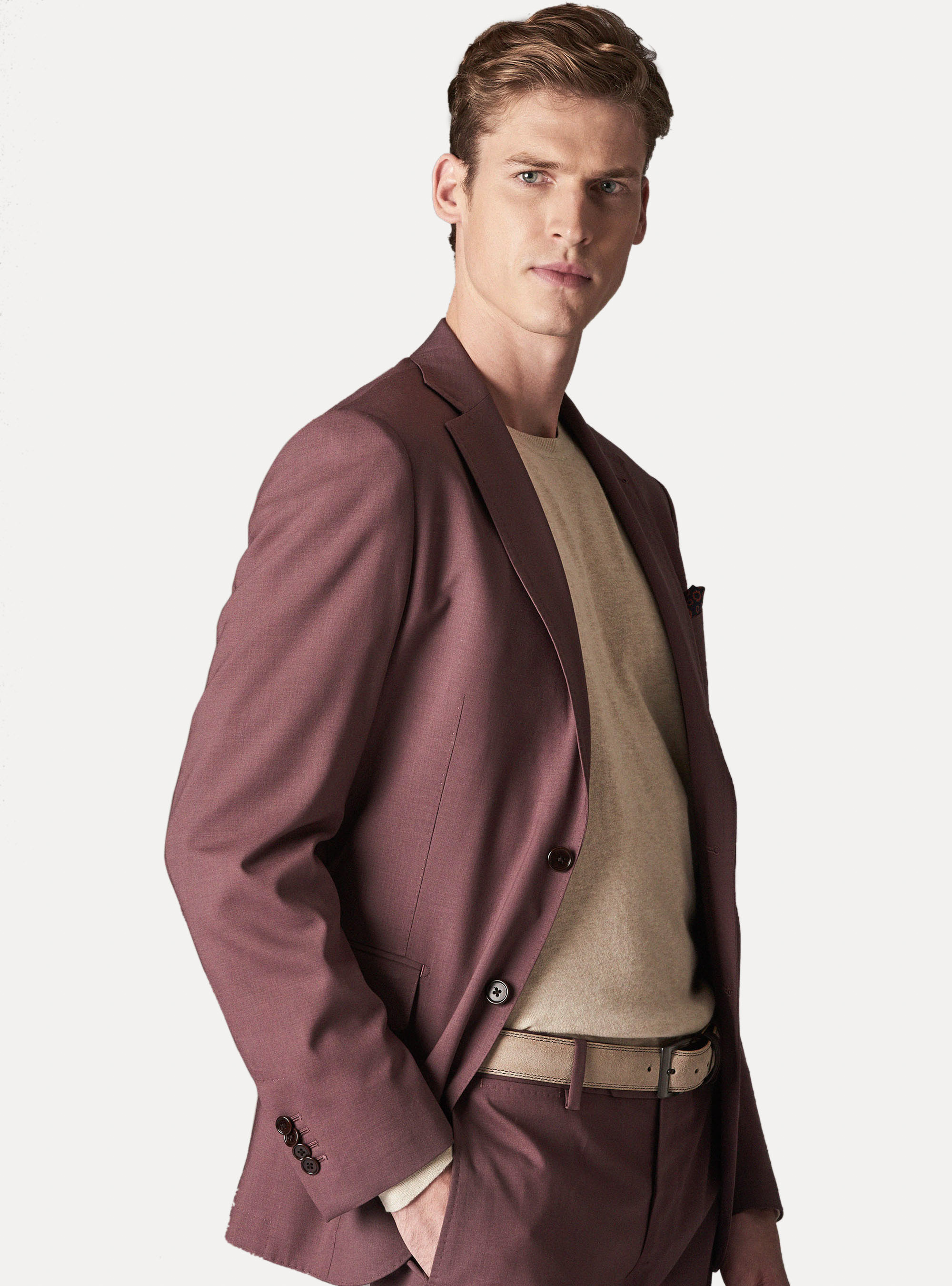 Giacca in pura lana superfine 120, CIPOLLA