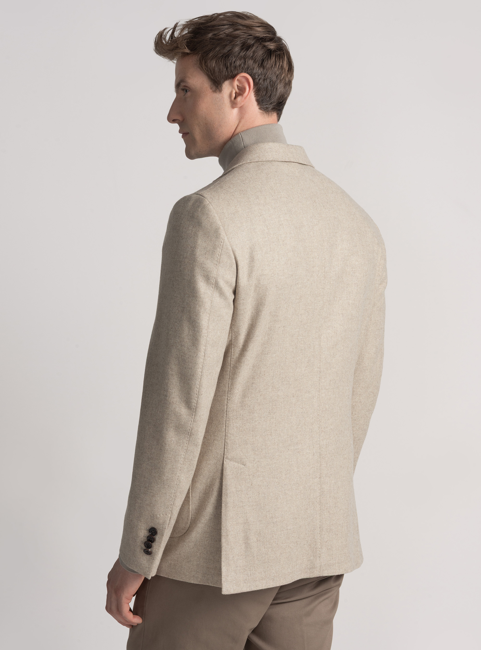 Giacca in flanella di misto lana, SABBIA