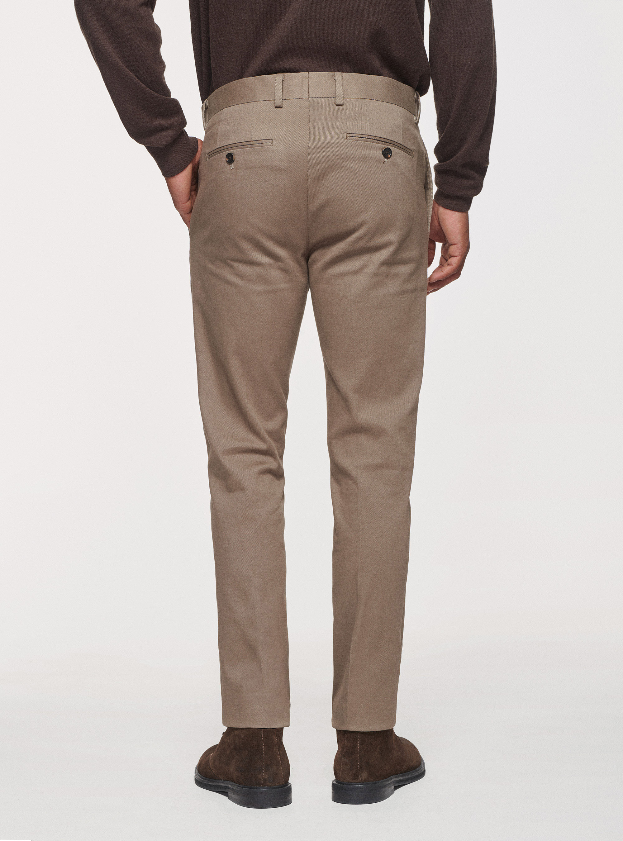 Pantalones de algod&oacute;n esmerilado, BARRO