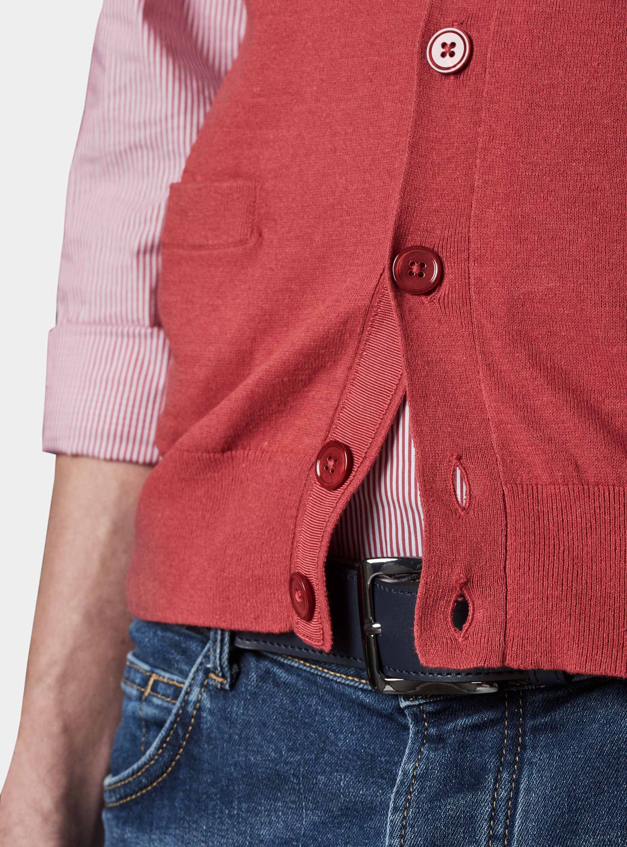 Gilet in maglia in cotone e lino, ARANCIONE