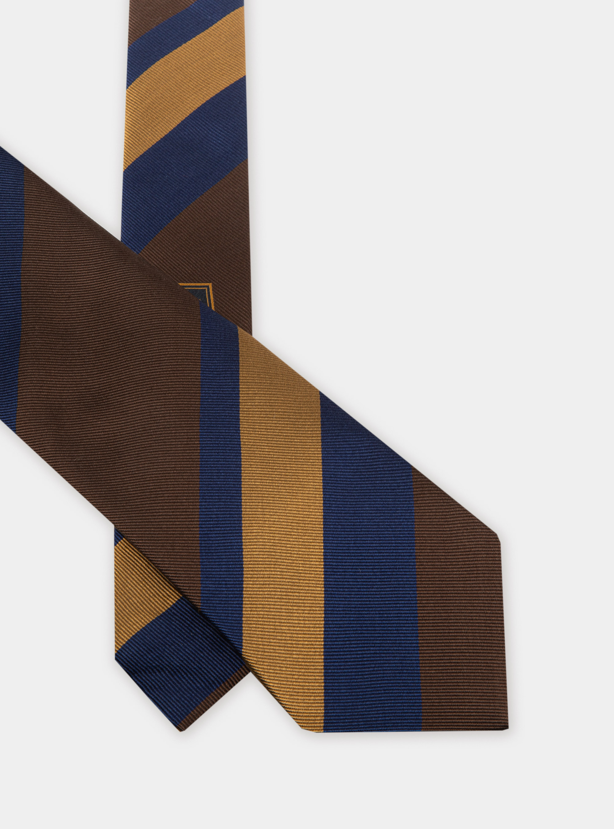 Cravatta in seta rigata, MARRONE