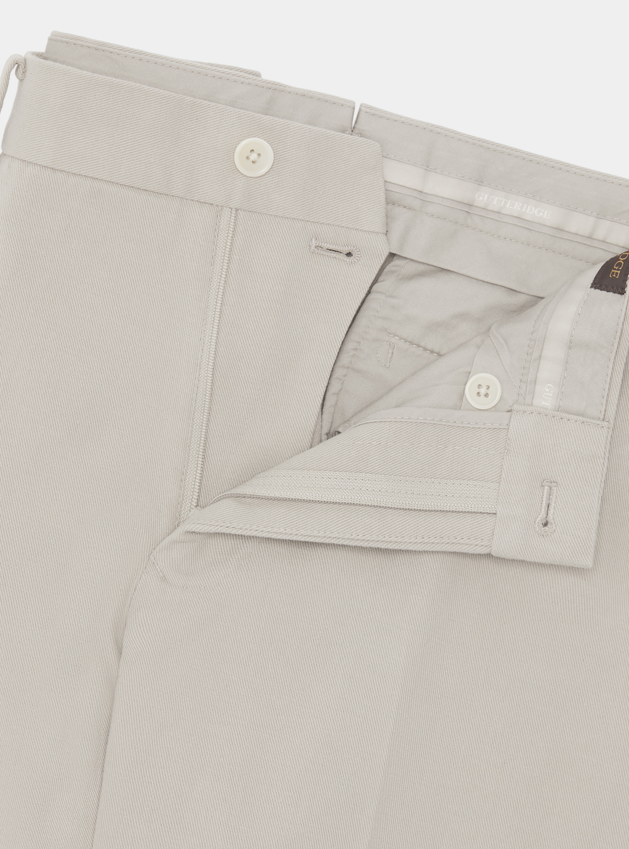 Pantaloni in twill di cotone e cashmere, ECRU