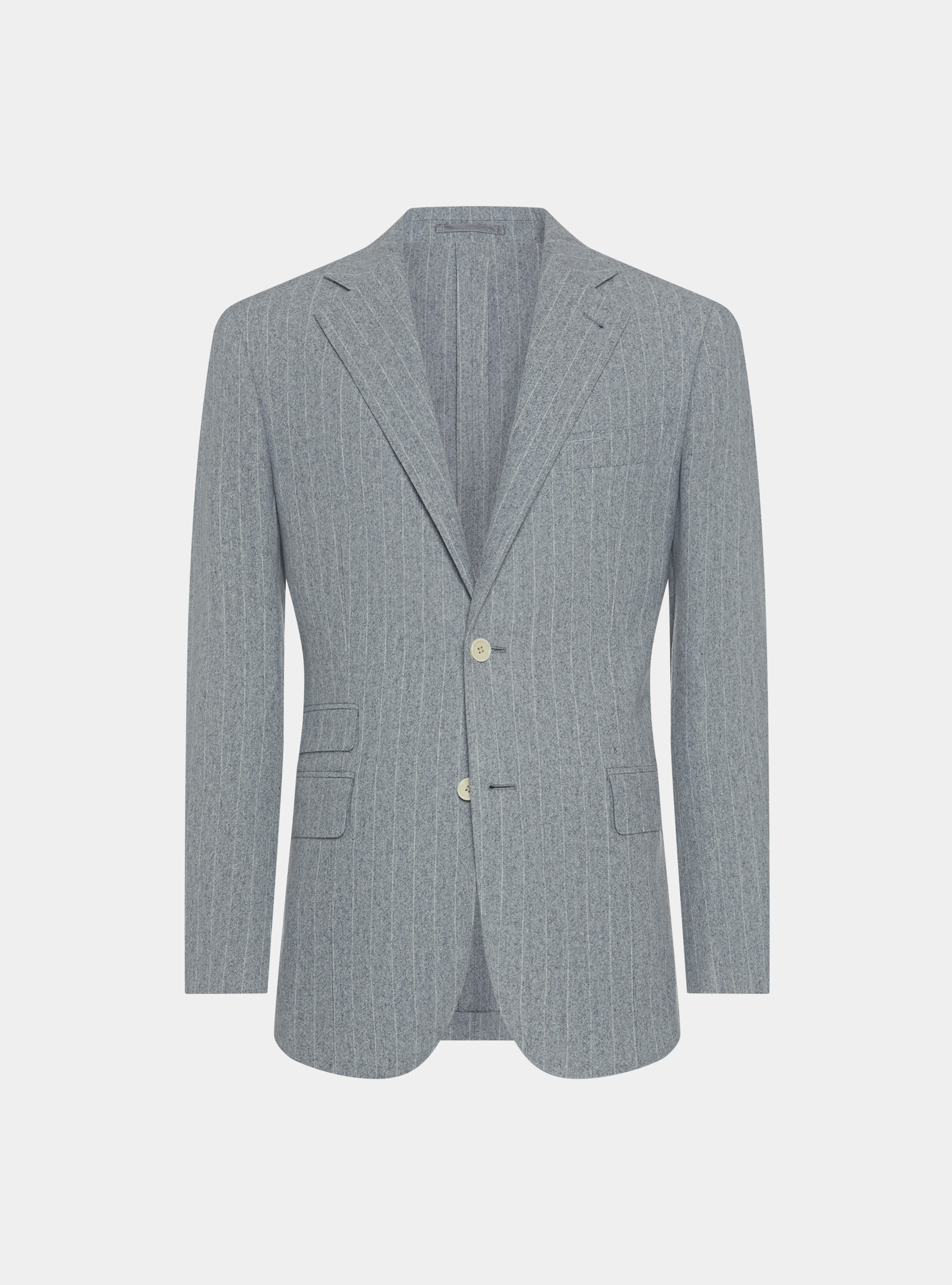 Pinstripe flannel blazer, LIGHT GREY MELANGE