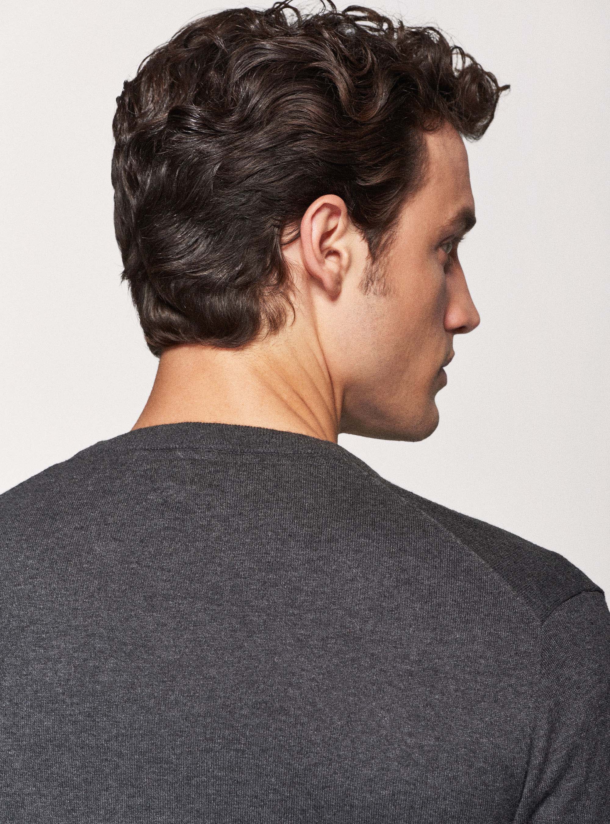 Maglia girocollo in cotone seta e cashmere, ASFALTO