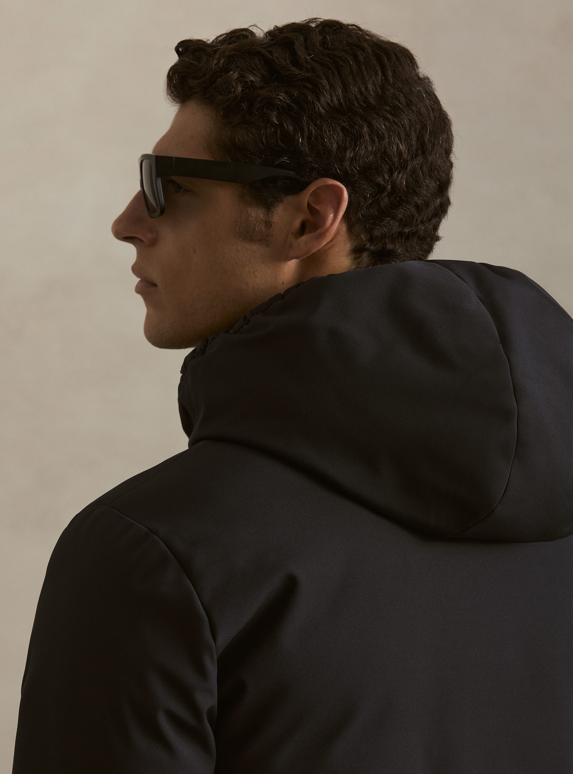 Reversible hooded bomber jacket, NAVY BLUE