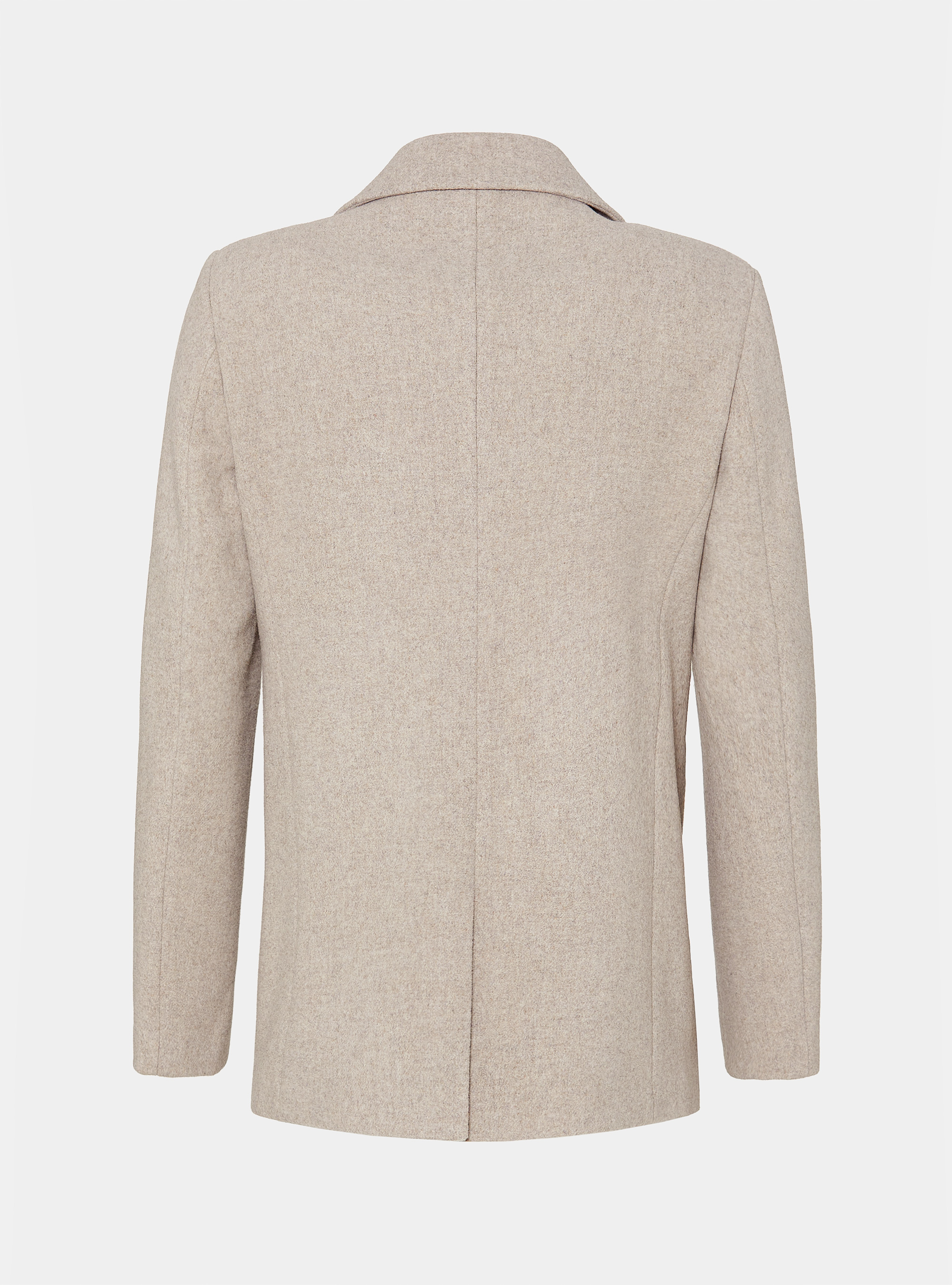 Peacoat in misto lana, ECRU