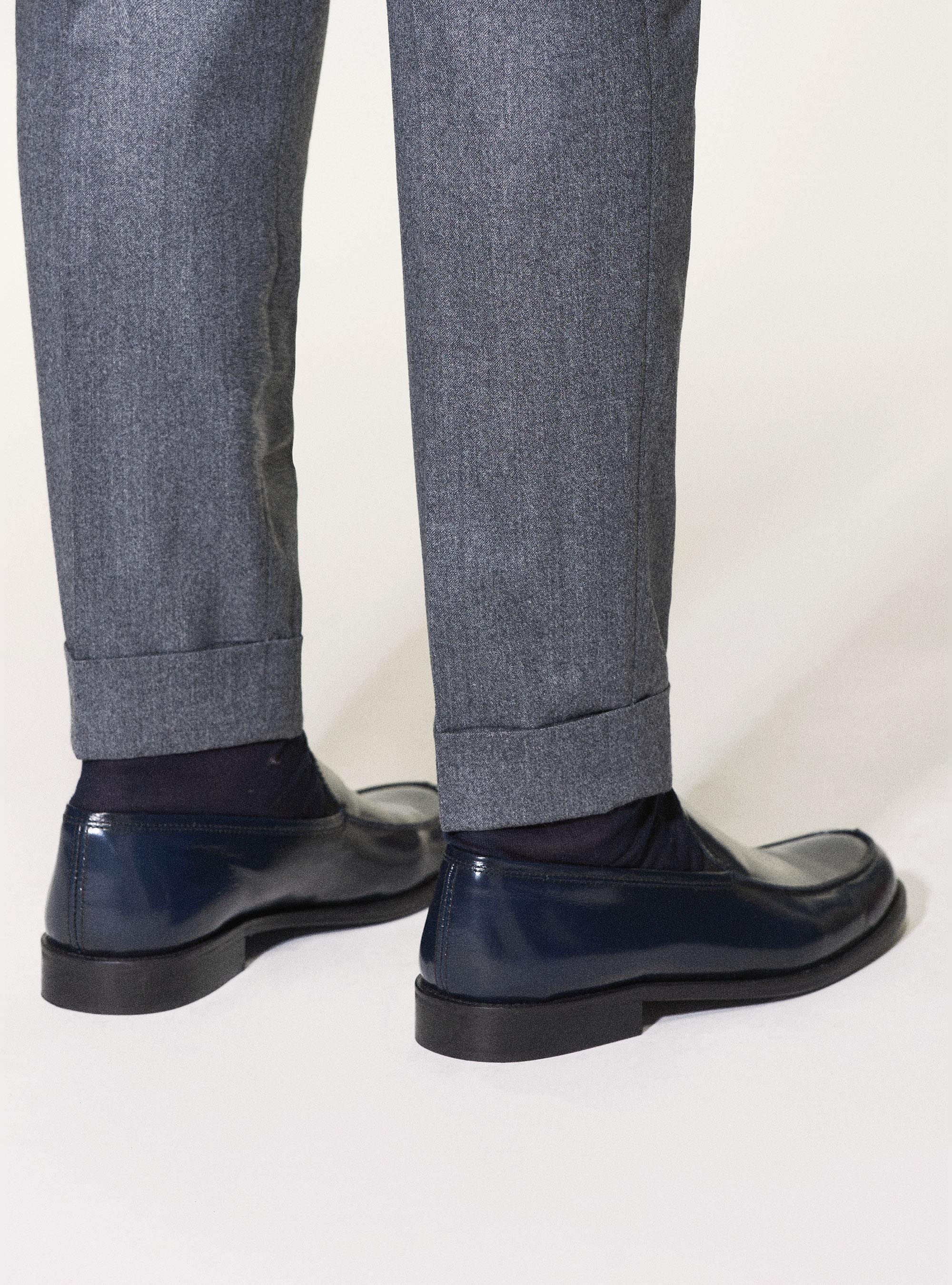 Pantaloni per abito in flanella di lana superfine 120's Vitale Barberis Canonico, GRIGIO CHIARO