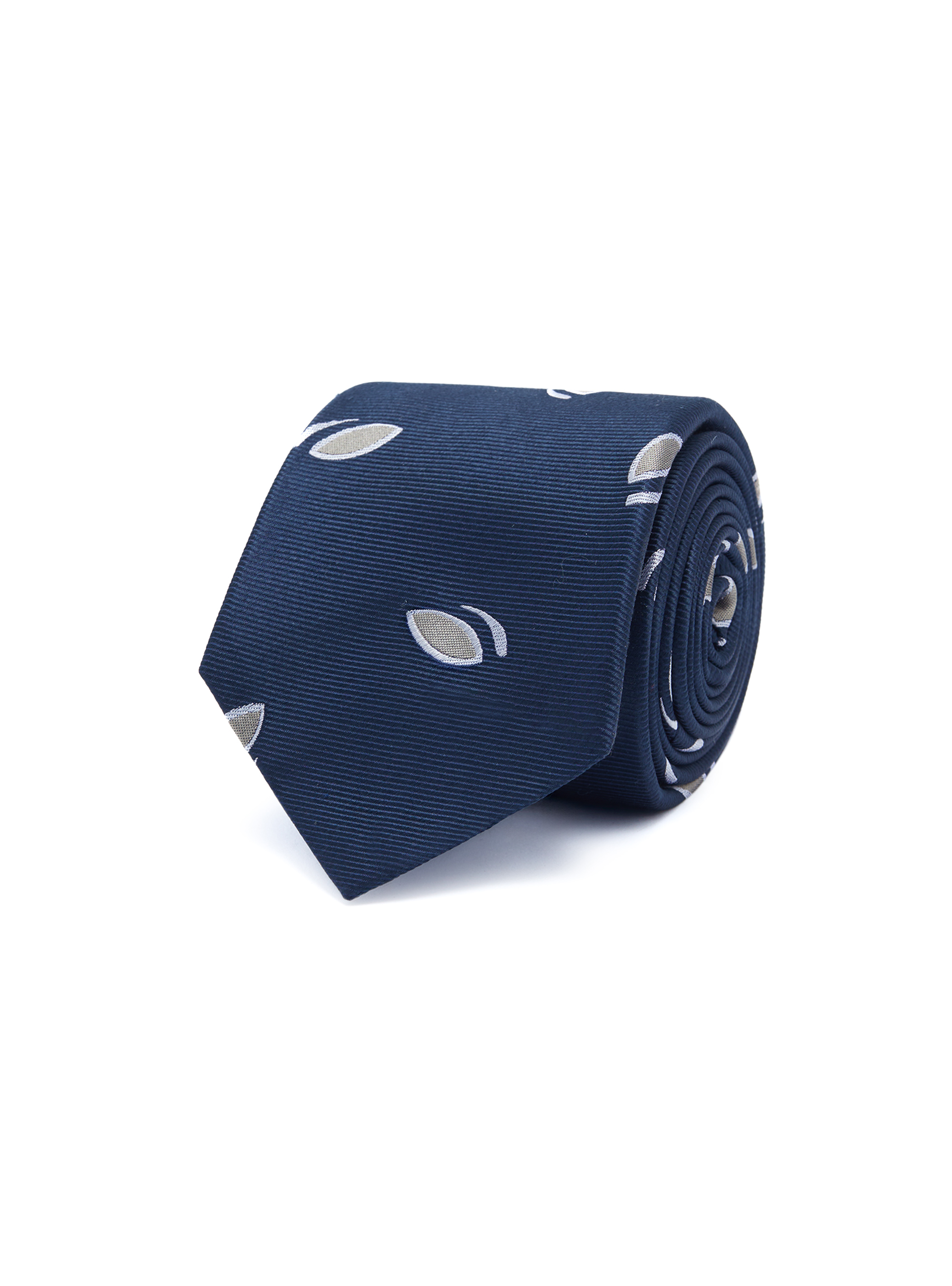 Cravatta in twill di seta a fantasia, BLU NAVY