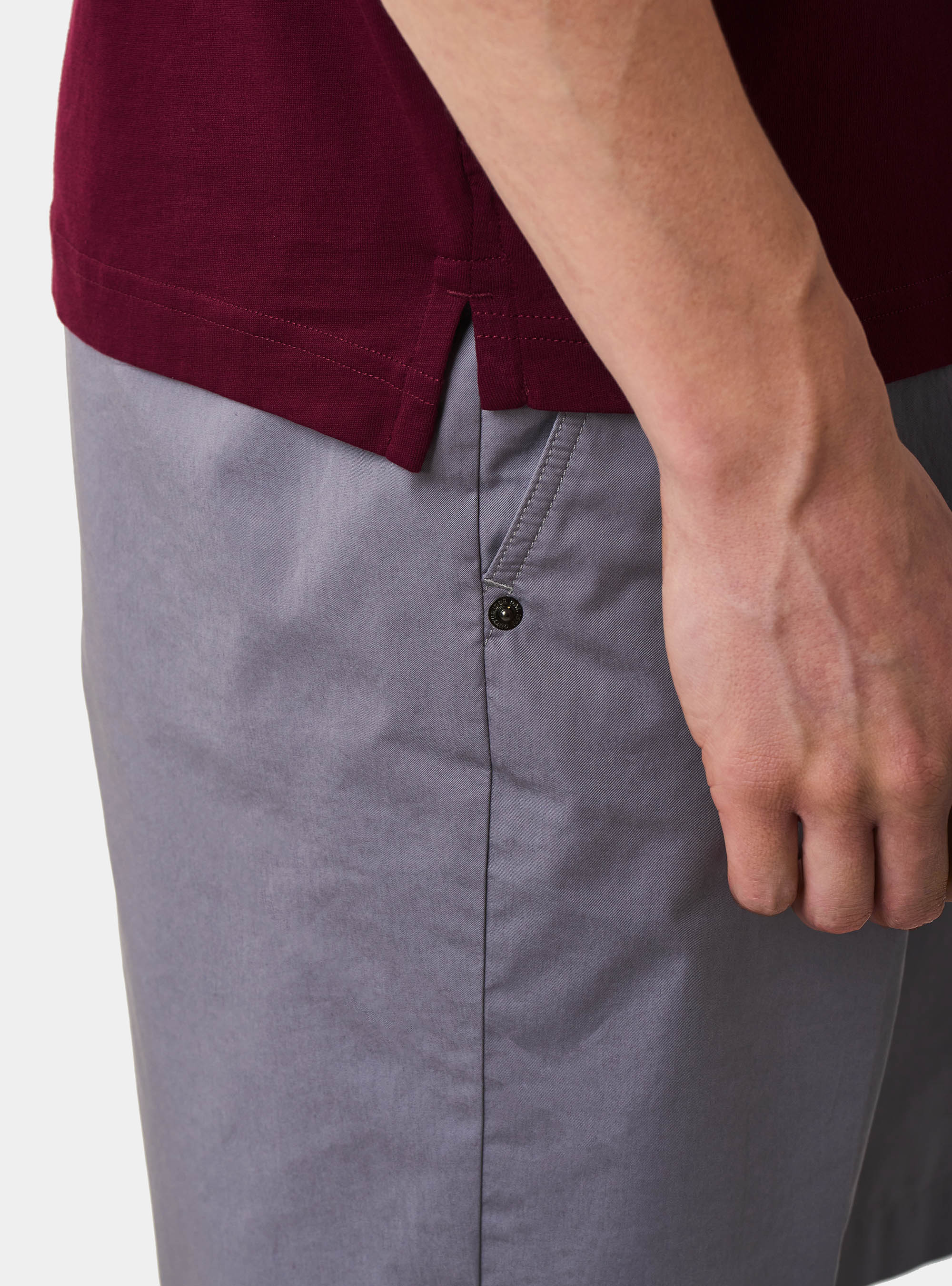 Camiseta Serafino en 100% algodón jersey supima, BURDEOS