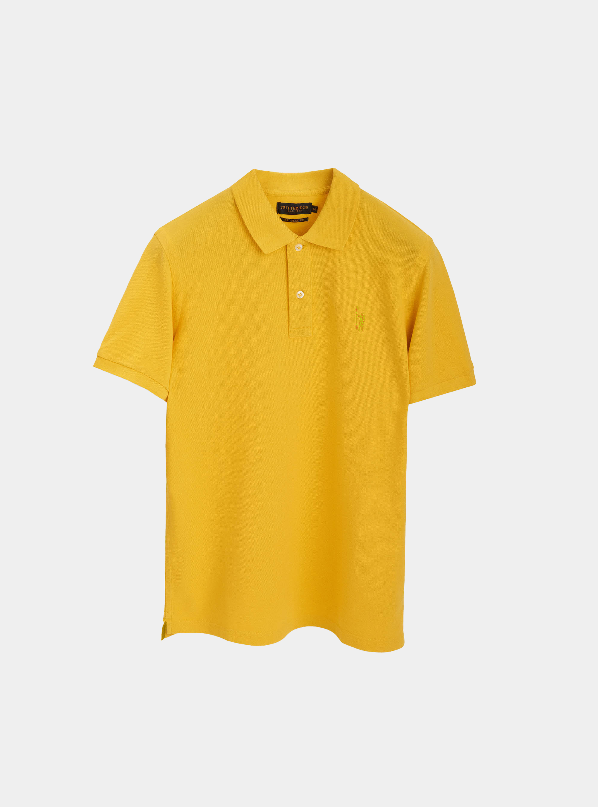 Polo classica con ricamo, GIALLO