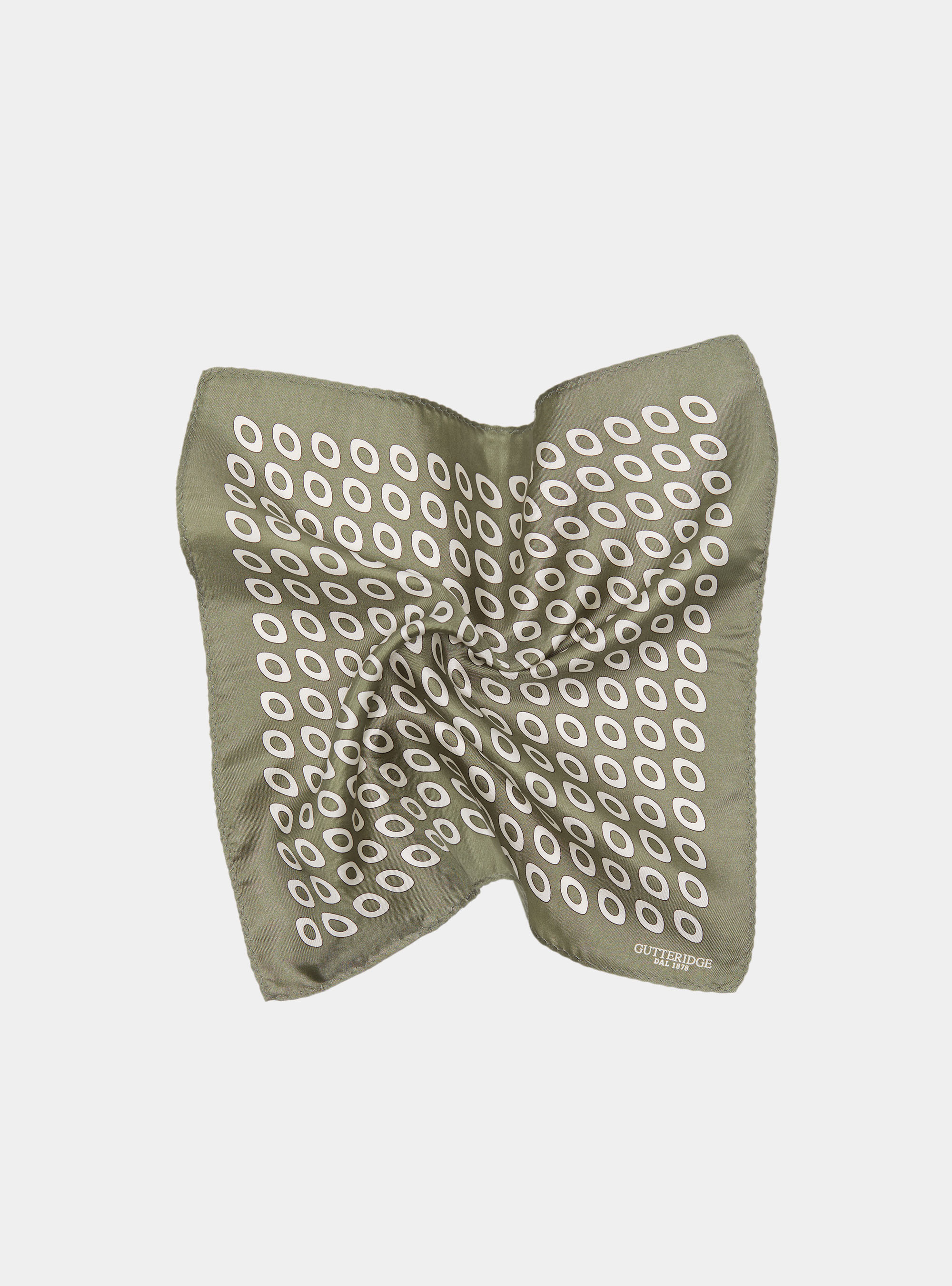 Pochette optical in seta stampata, SALVIA 0602C