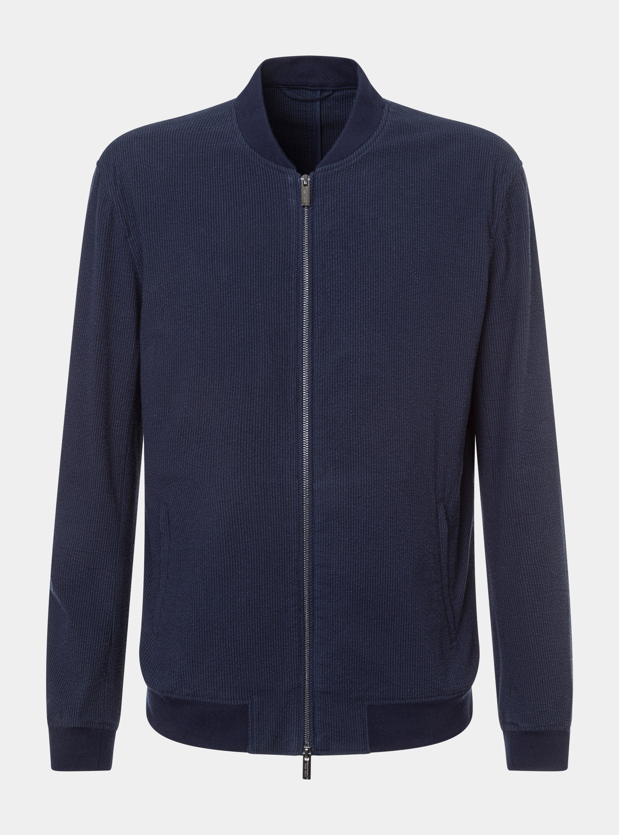 Bomber seersucker, BLU NAVY