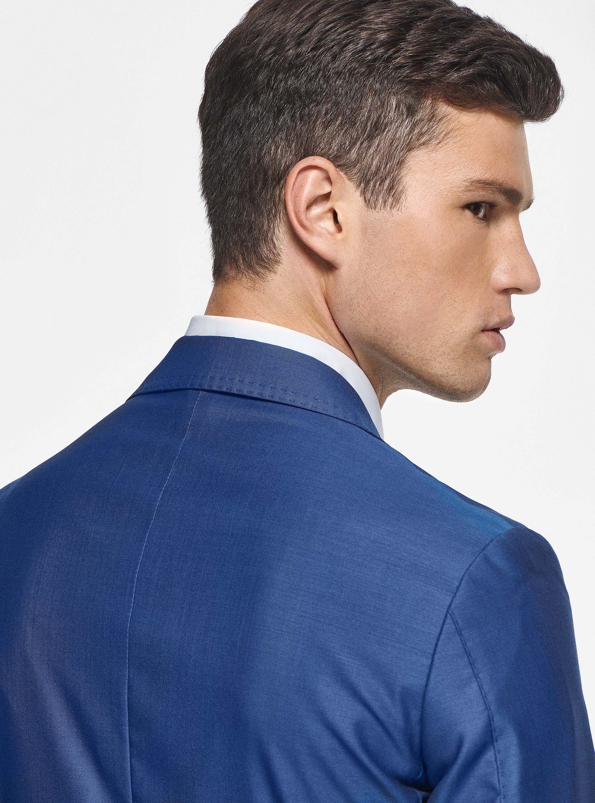 Giacca in pura lana superfine 110's, BLU