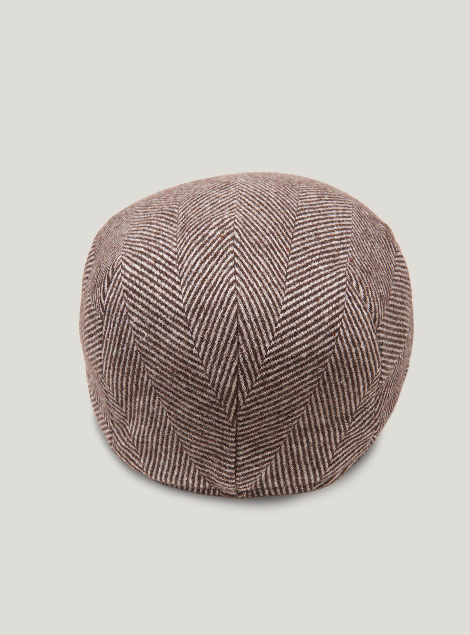 Coppola in tessuto spigato, MARRONE