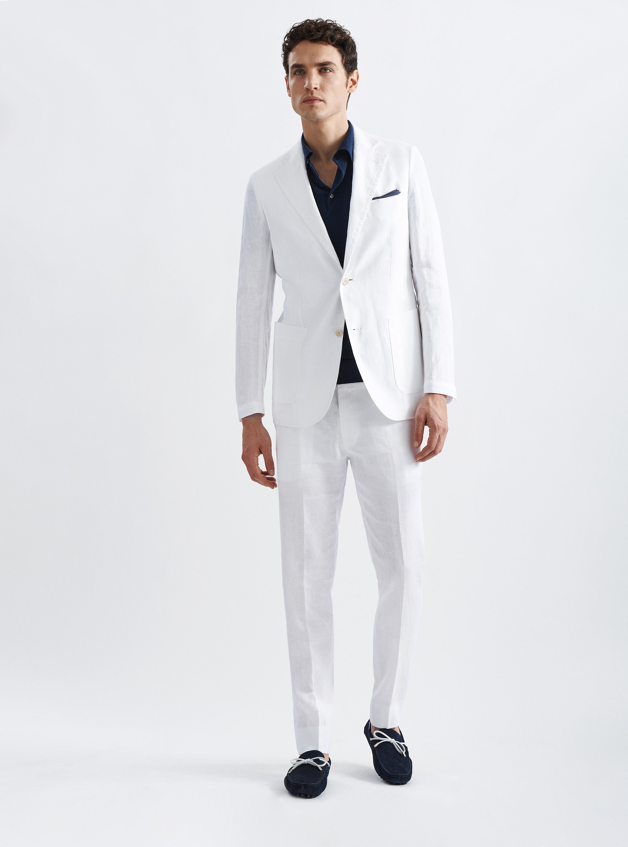 Giacca per abito in puro lino, BIANCO